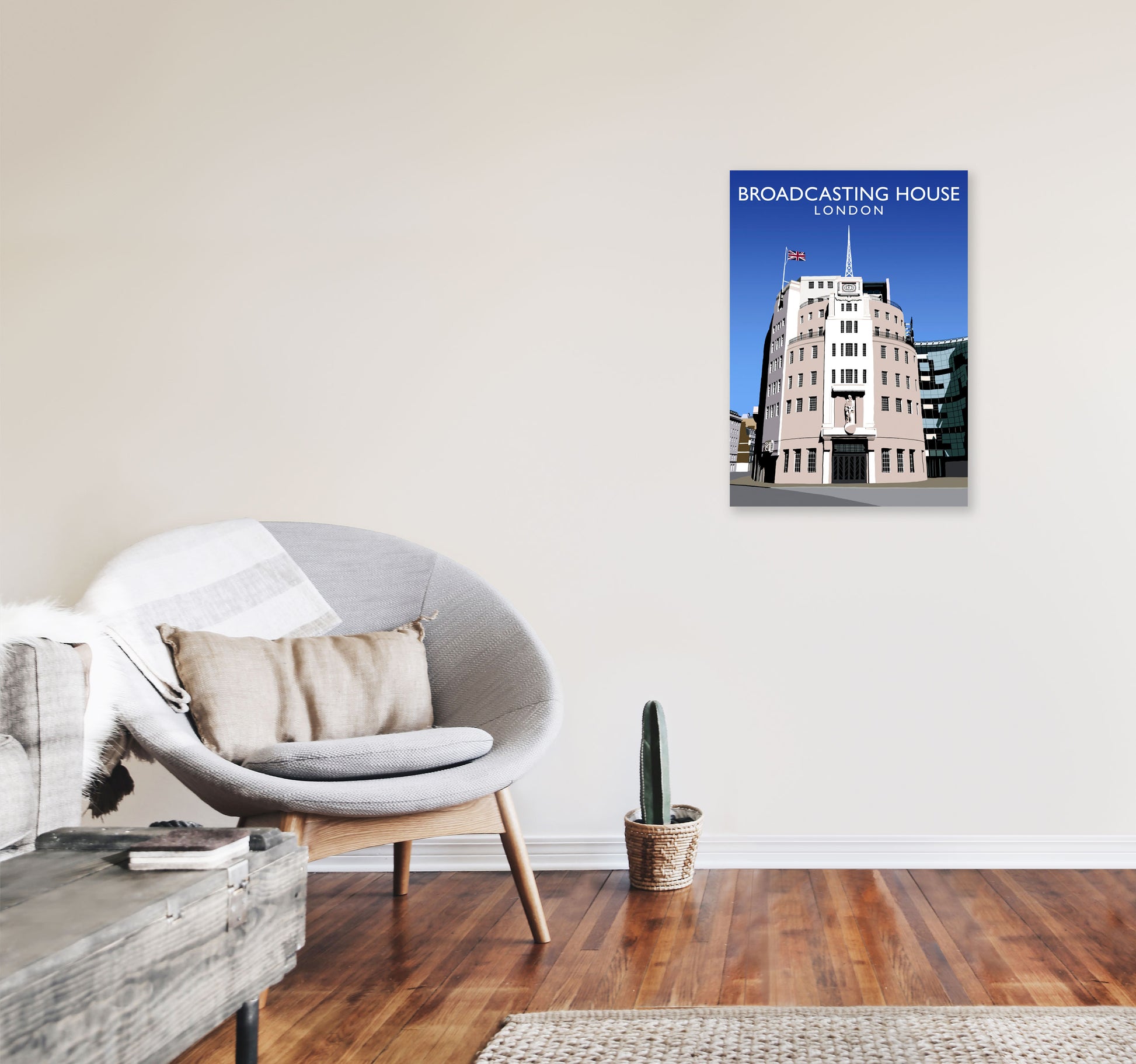 Broadcasting House by Richard O'Neill A2 Black Frame