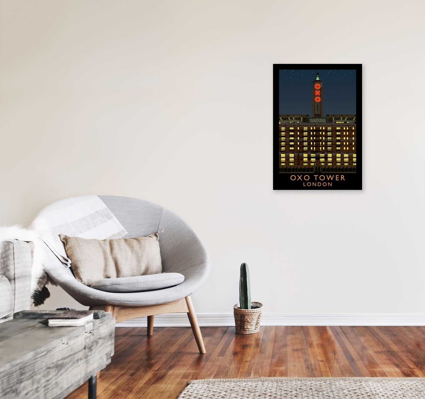 Oxo Tower by Richard O'Neill A2 Black Frame