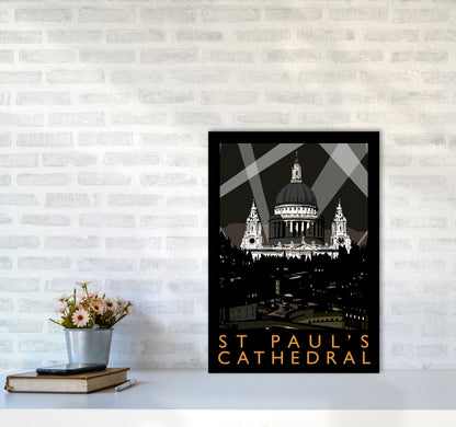 St Paul's Cathedral London Framed Digital Art Print by Richard O'Neill, Wooden Framed Wall Art A2 Black Frame