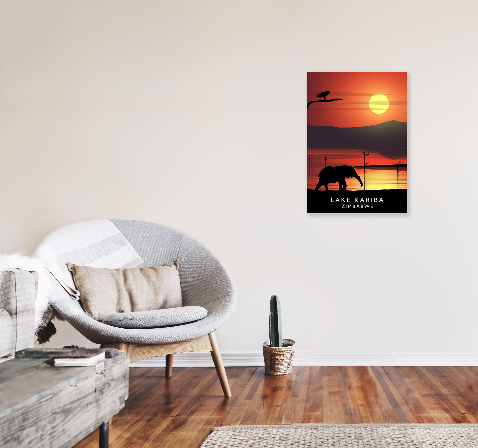 Lake Kariba (Portrait) by Richard O'Neill A2 Black Frame