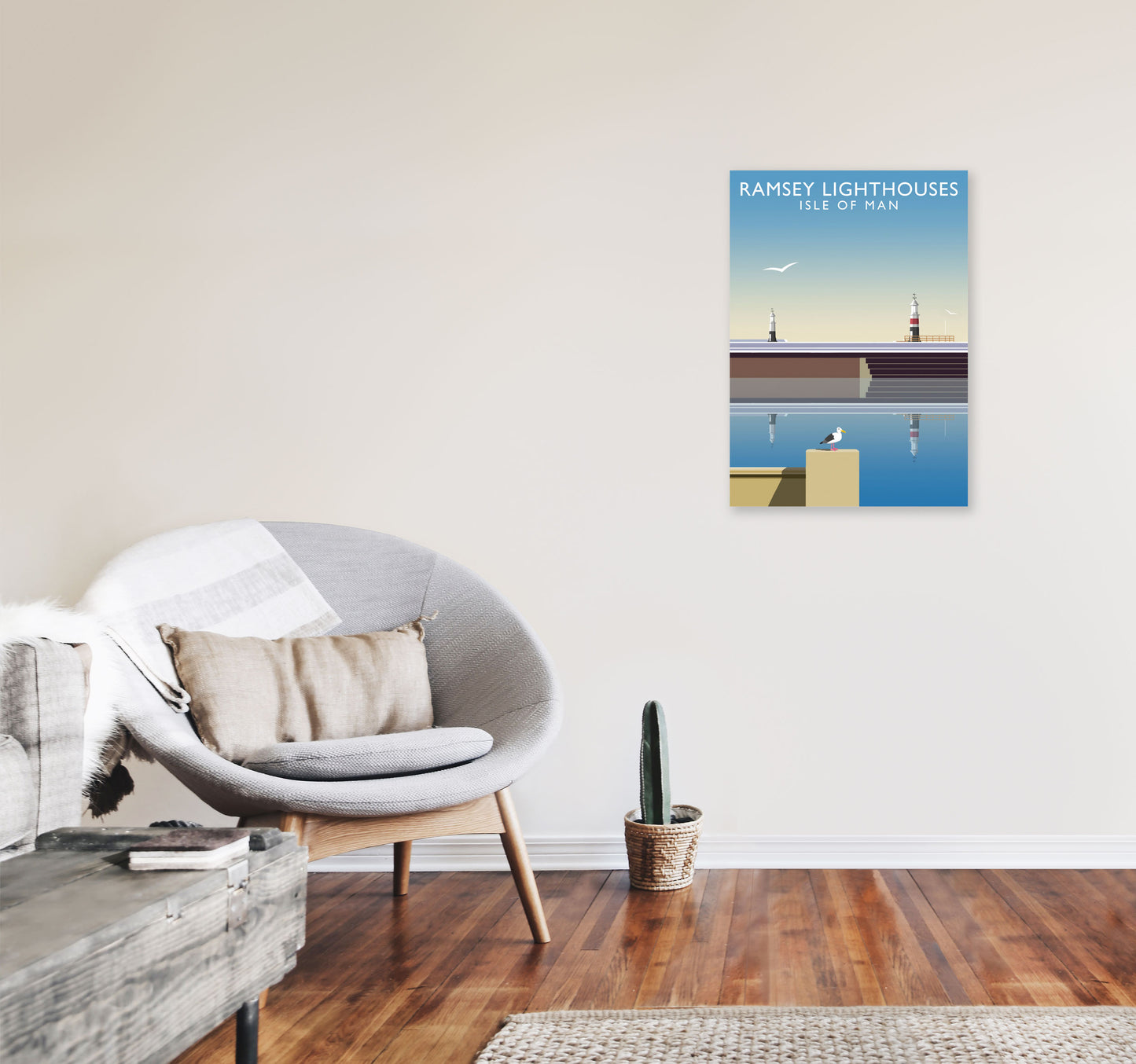 Ramsey Lighthouses (Portrait) by Richard O'Neill A2 Black Frame