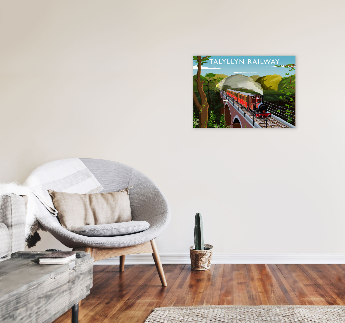 Talyllyn Railway Art Print by Richard O'Neill A2 Black Frame