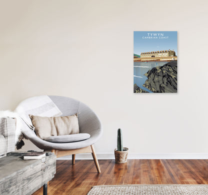 Tywyn Portrait Cambrian Coast Framed Digital Art Print by Richard O'Neill A2 Black Frame