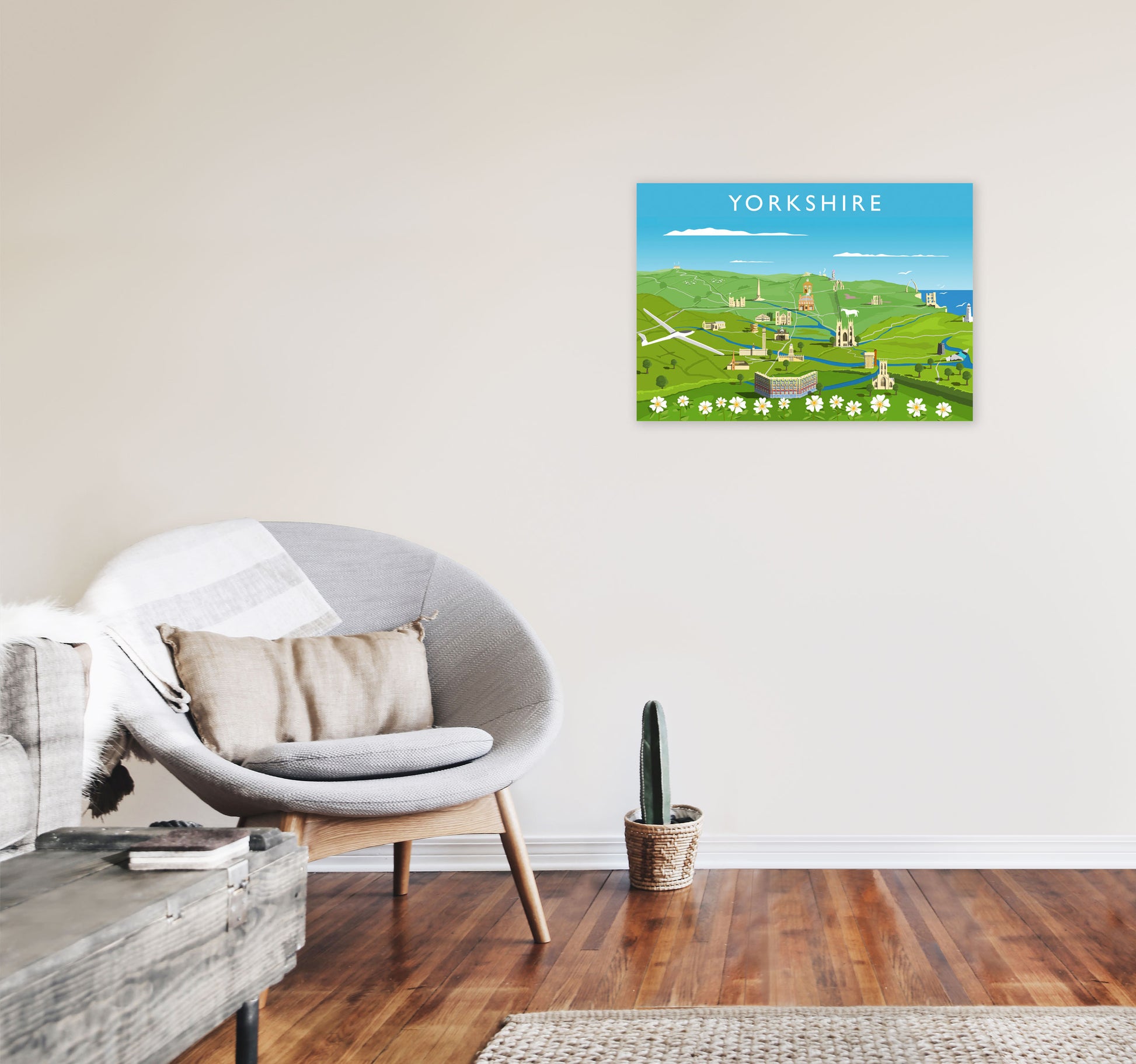 Yorkshire Framed Digital Art Print by Richard O'Neill A2 Black Frame