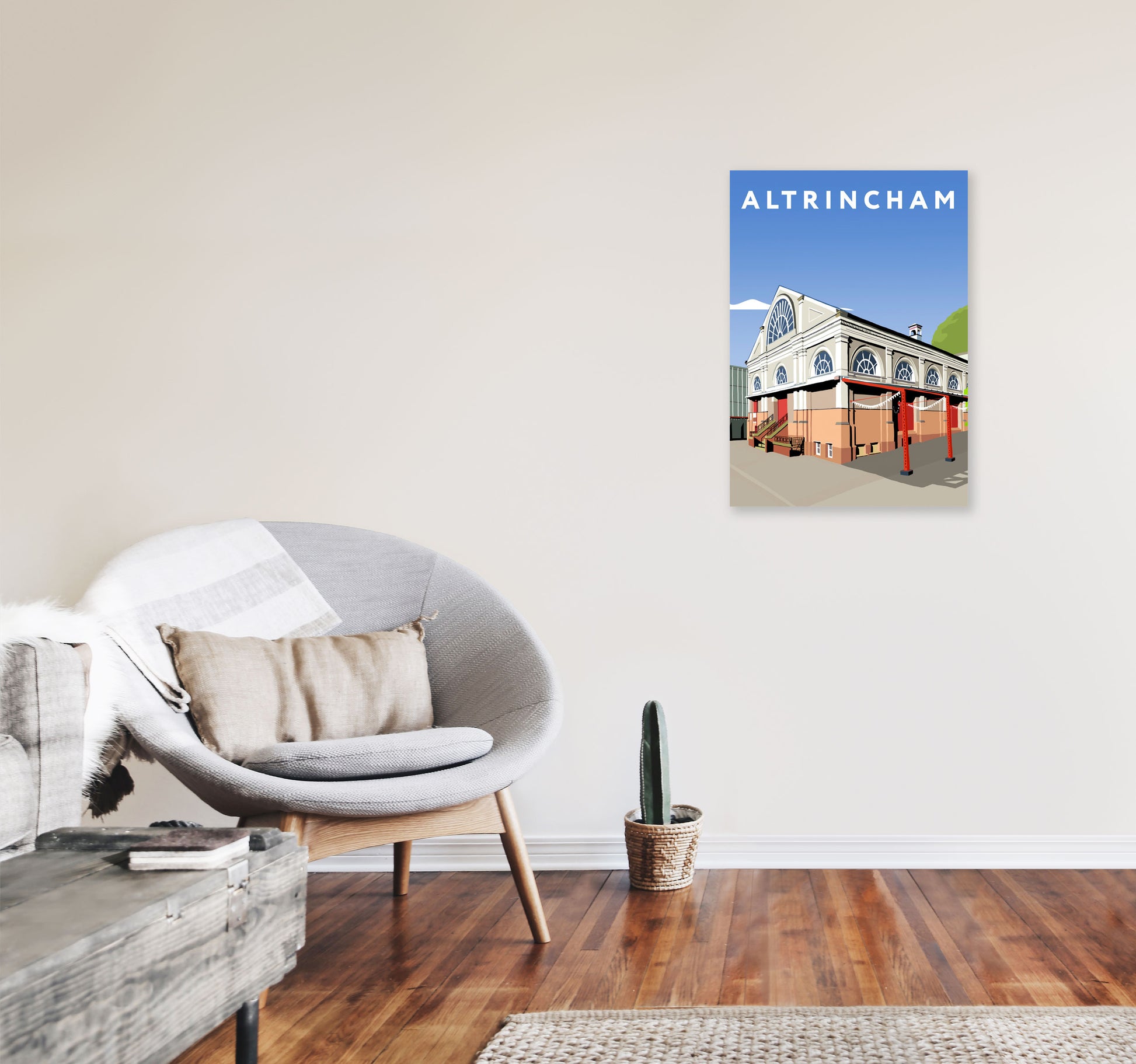 Altrincham Art Print by Richard O'Neill A2 Black Frame