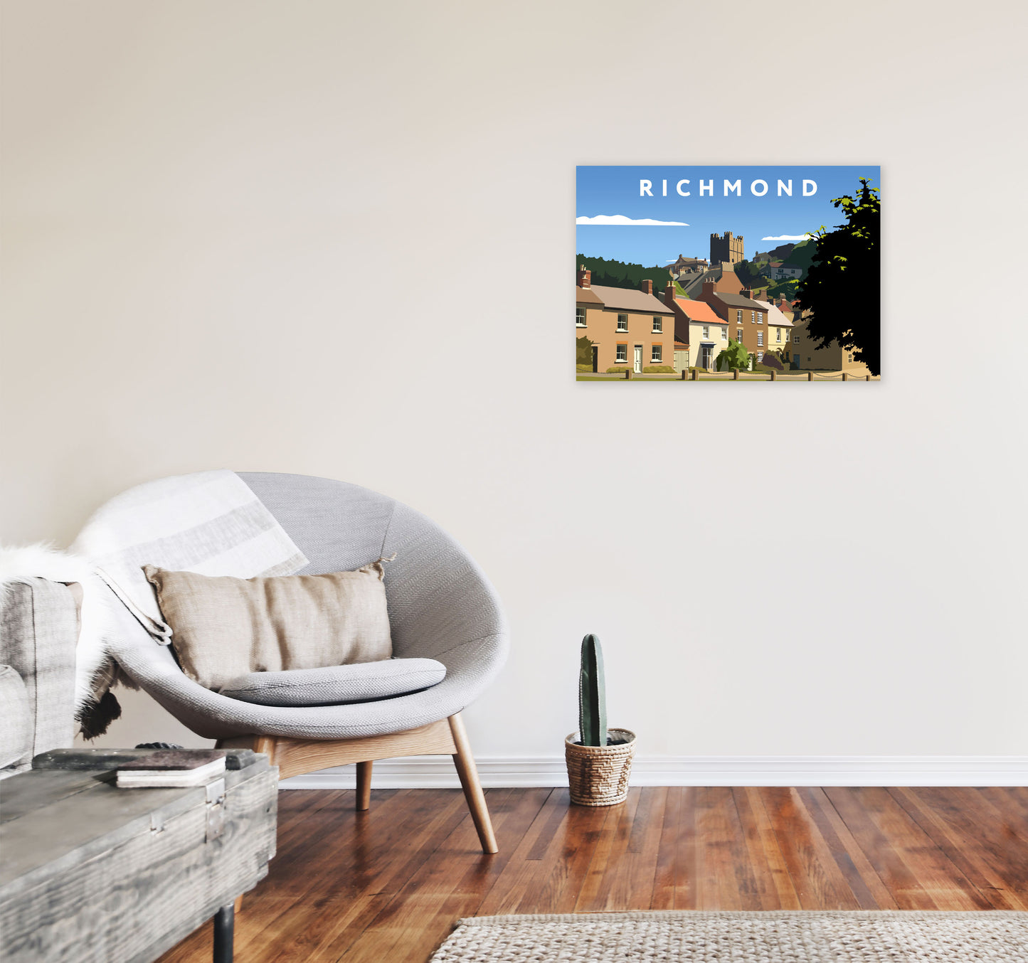 Richmond4 Travel Art Print by Richard O'Neill, Framed Wall Art A2 Black Frame