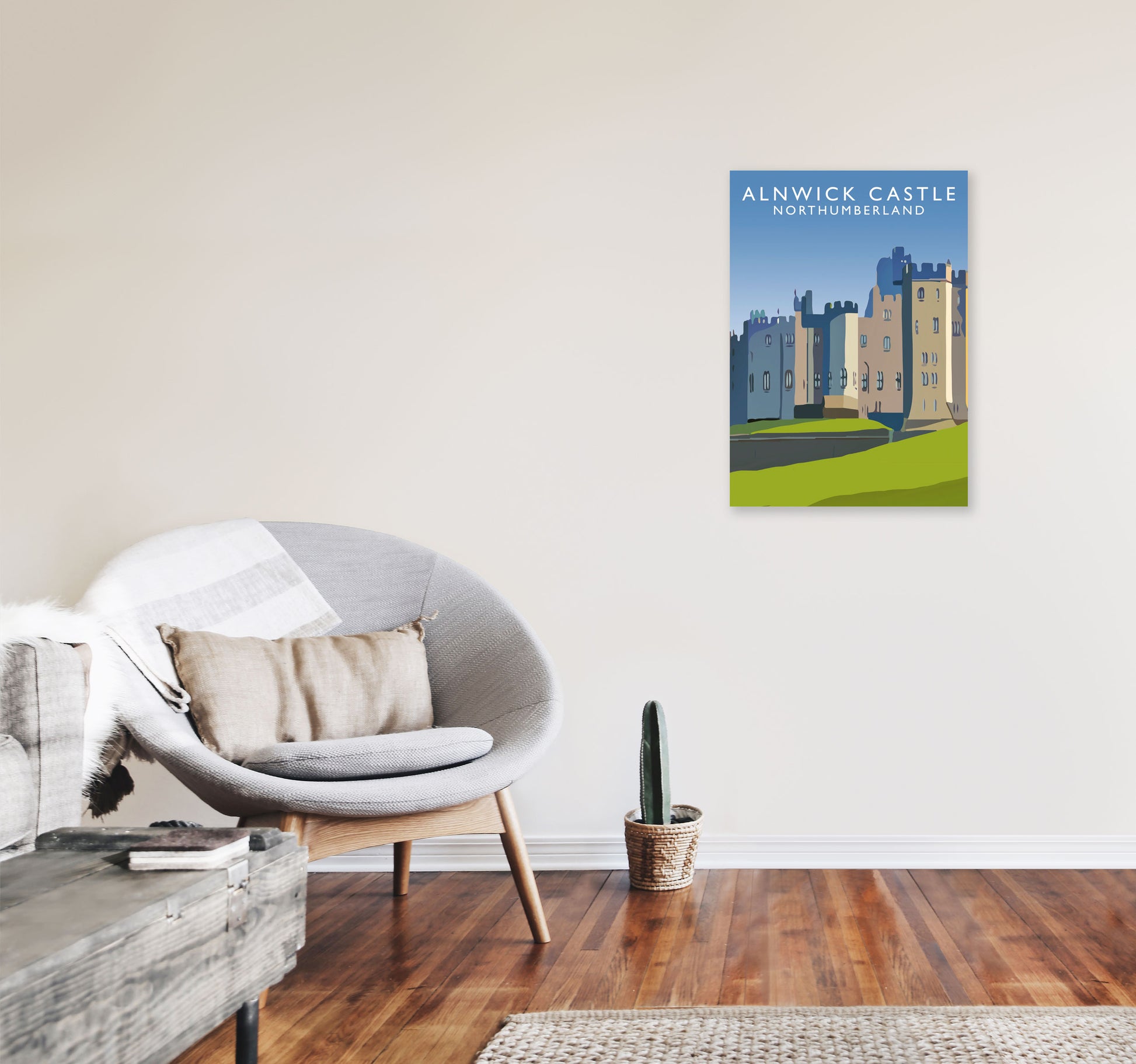 Alnwick Castle2 Portrait by Richard O'Neill A2 Black Frame