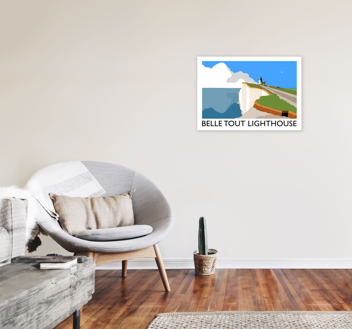 Belle Tout Lighthouse by Richard O'Neill A2 Black Frame