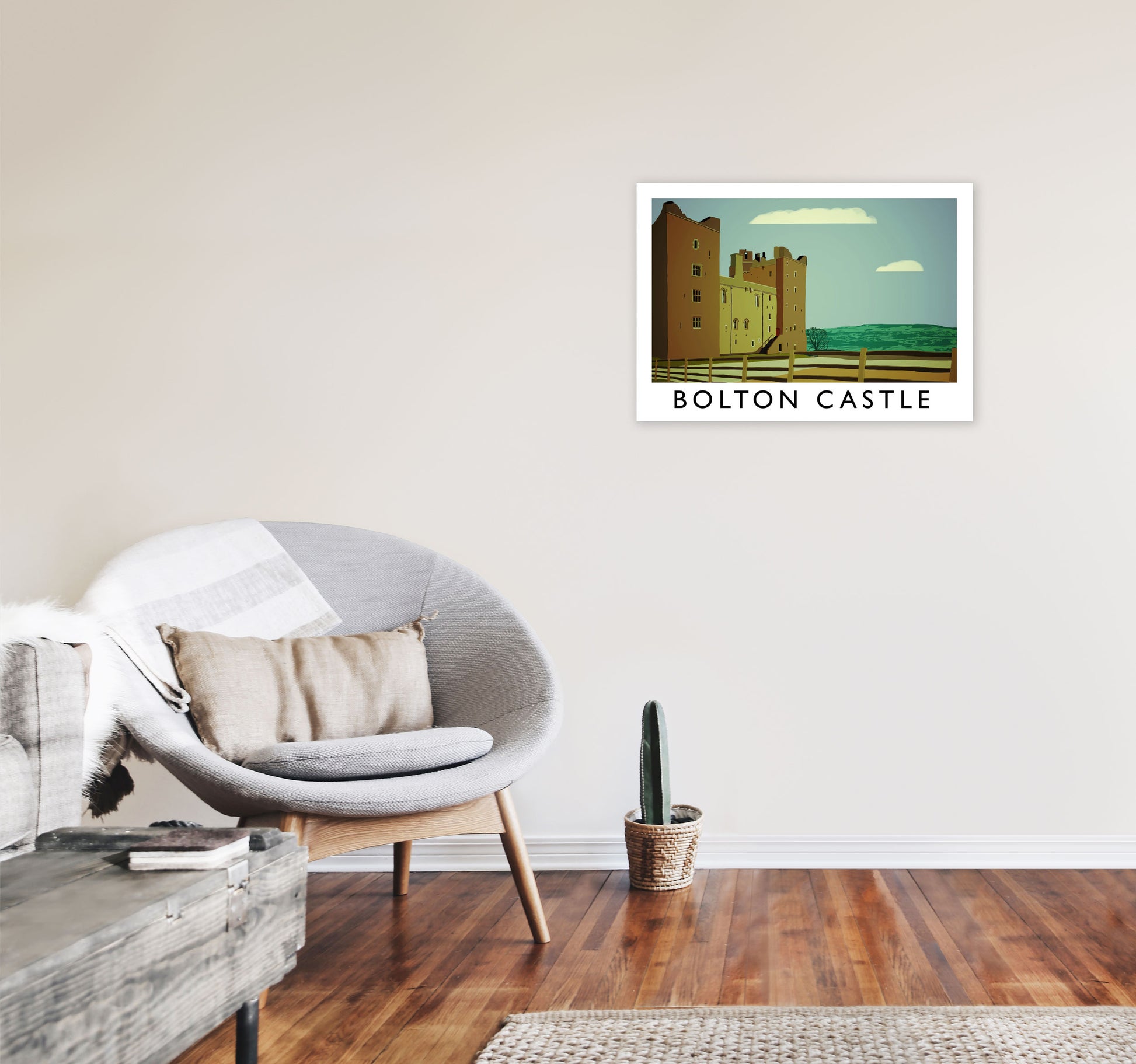 Bolton Castle Art Print by Richard O'Neill A2 Black Frame