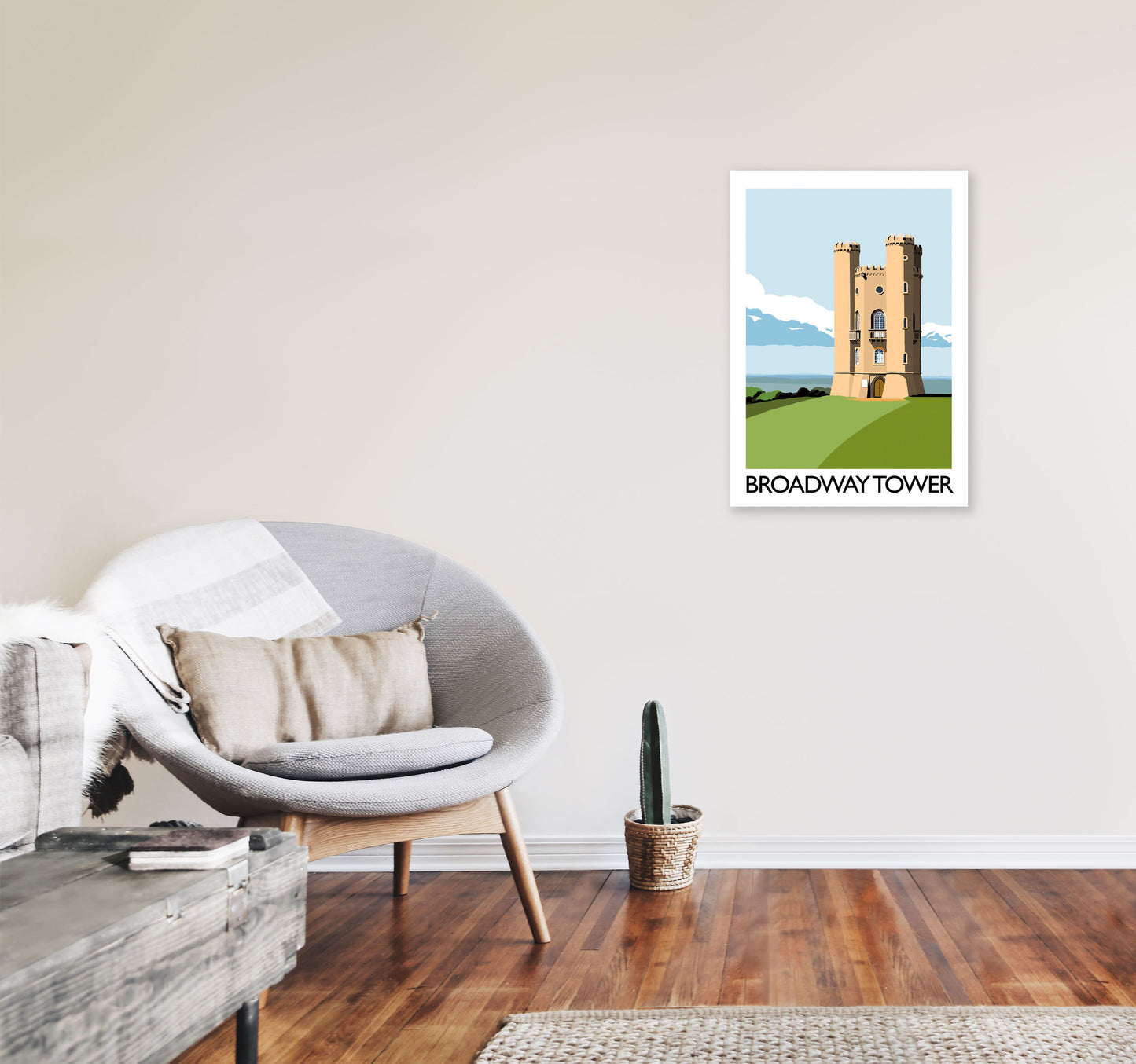 Broadway Tower Portrait Art Print by Richard O'Neill A2 Black Frame