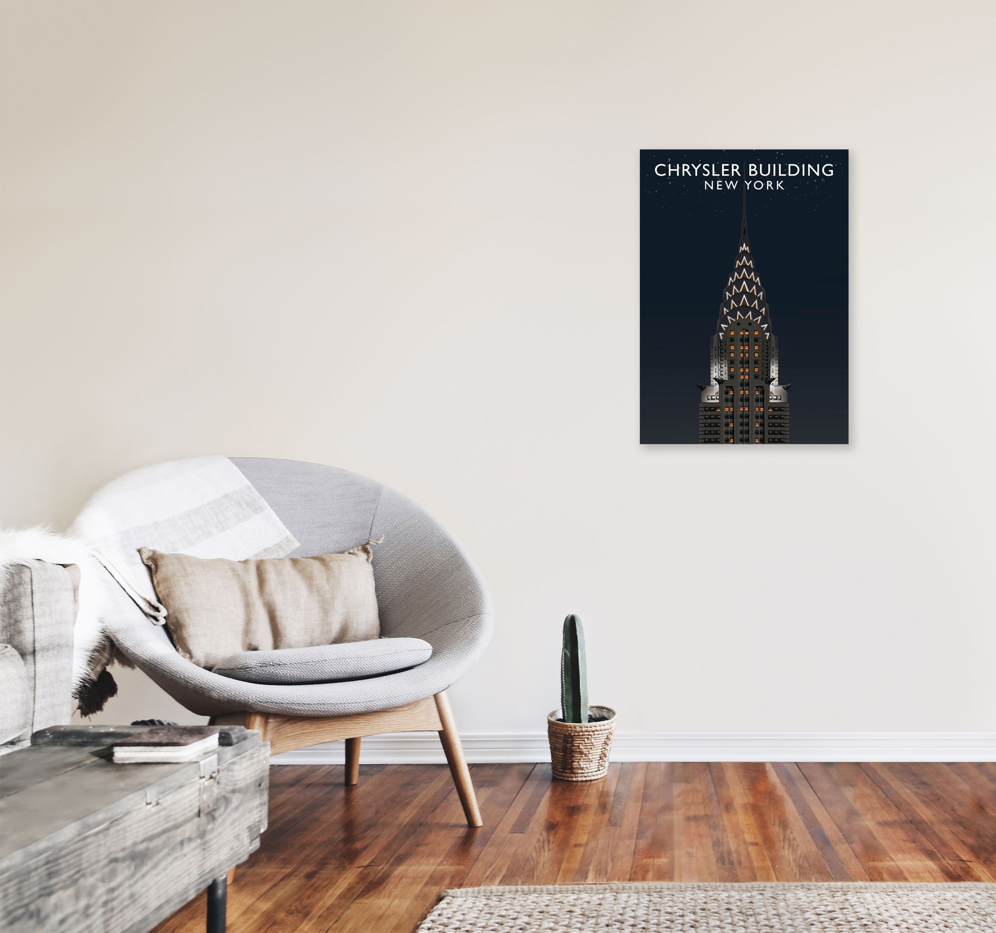 Chrysler Building Night by Richard O'Neill A2 Black Frame