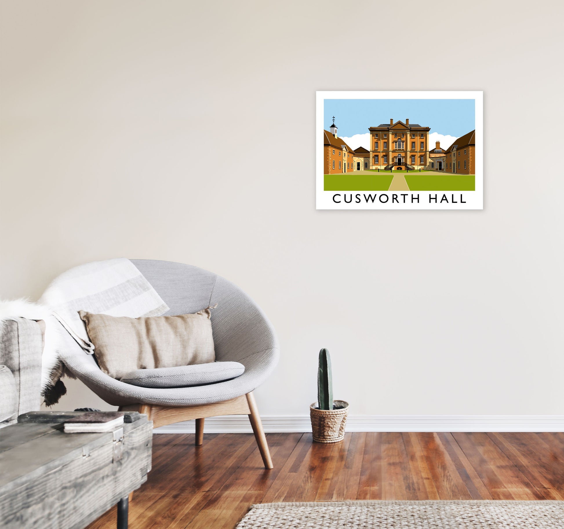 Cusworth Hall Art Print by Richard O'Neill A2 Black Frame