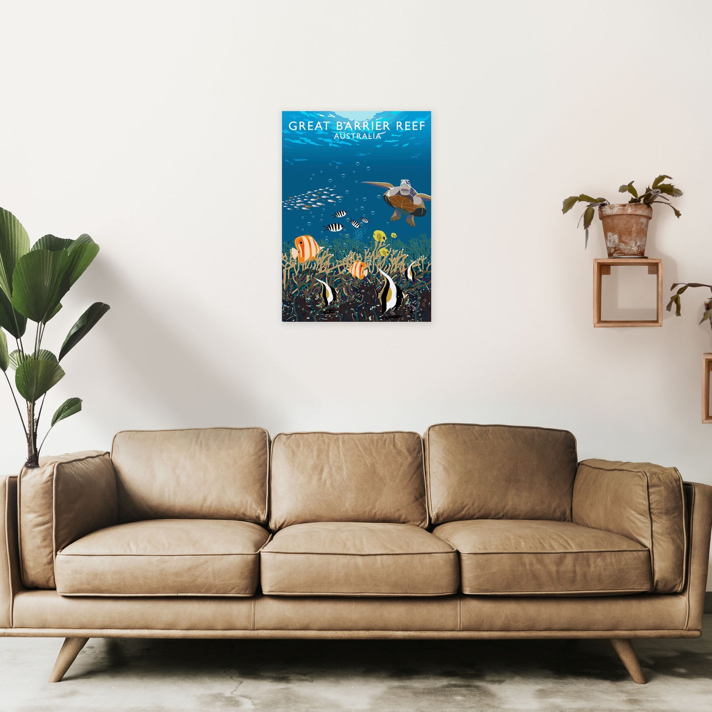 Great Barrier Reef Australia Art Print by Richard O'Neill A2 Black Frame