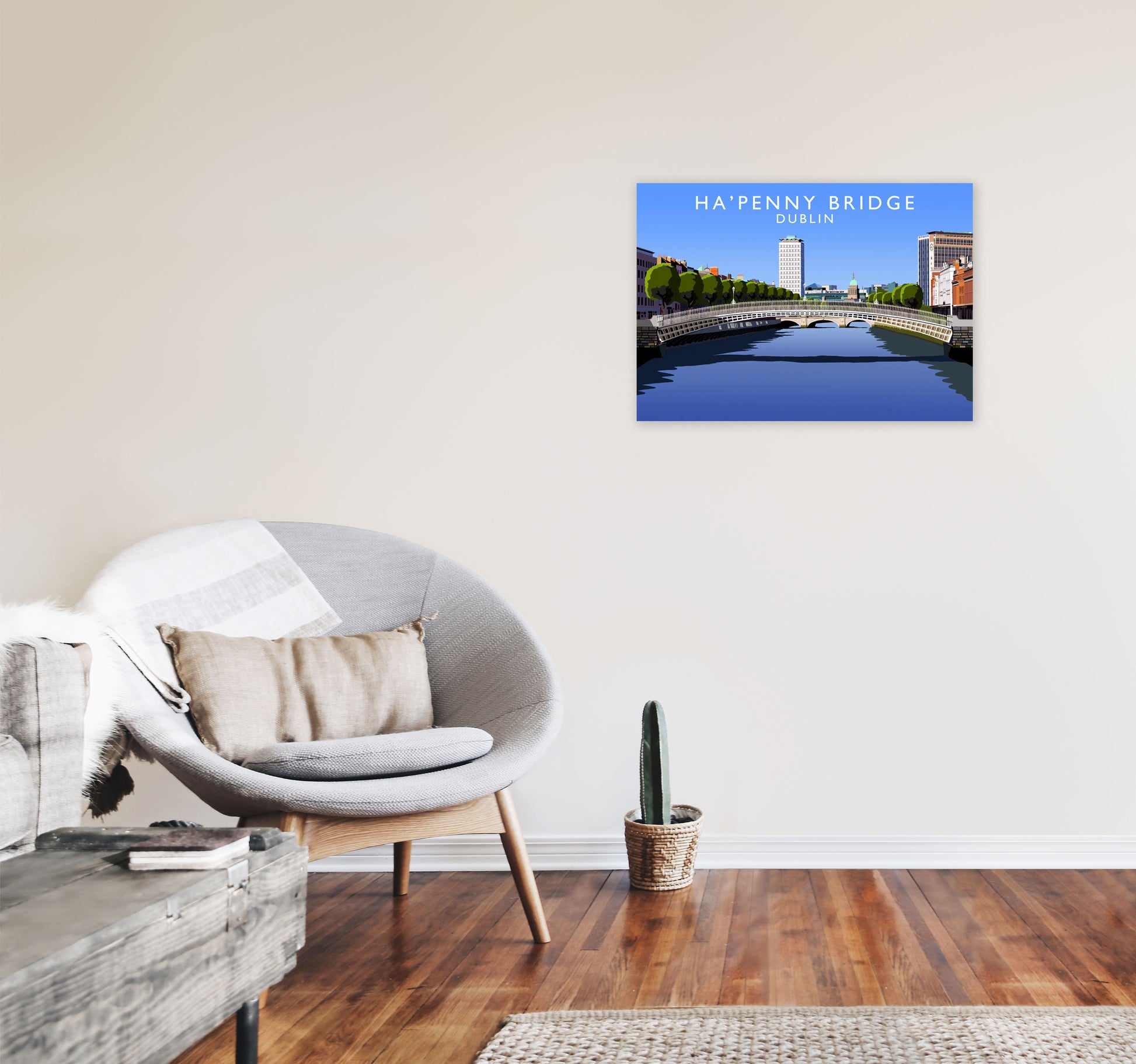 Ha' Penny Bridge by Richard O'Neill A2 Black Frame