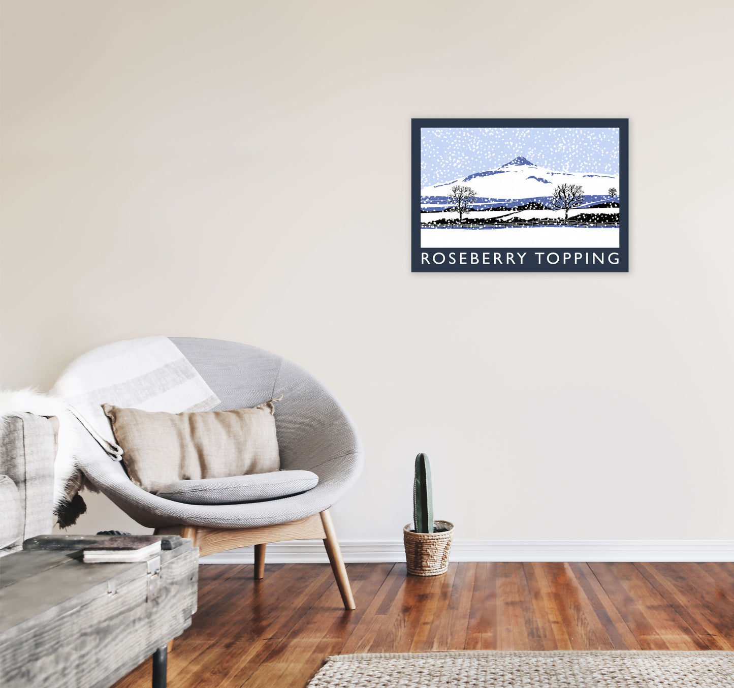 Roseberry Topping Digital Art Print by Richard O'Neill, Framed Wall Art A2 Black Frame