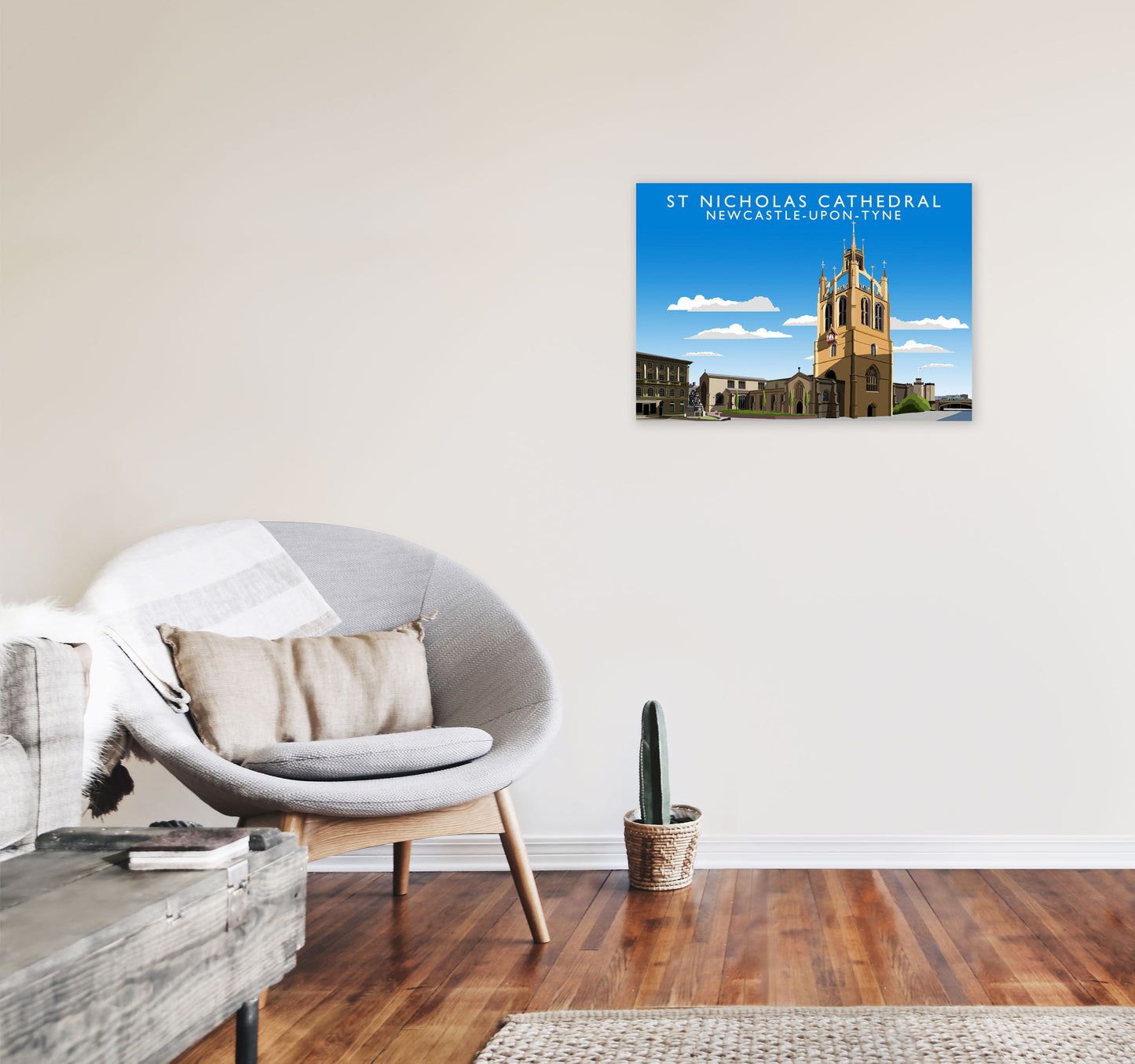 St Nicholas Cathedral Newcastle-Upon-Tyne Art Print by Richard O'Neill A2 Black Frame