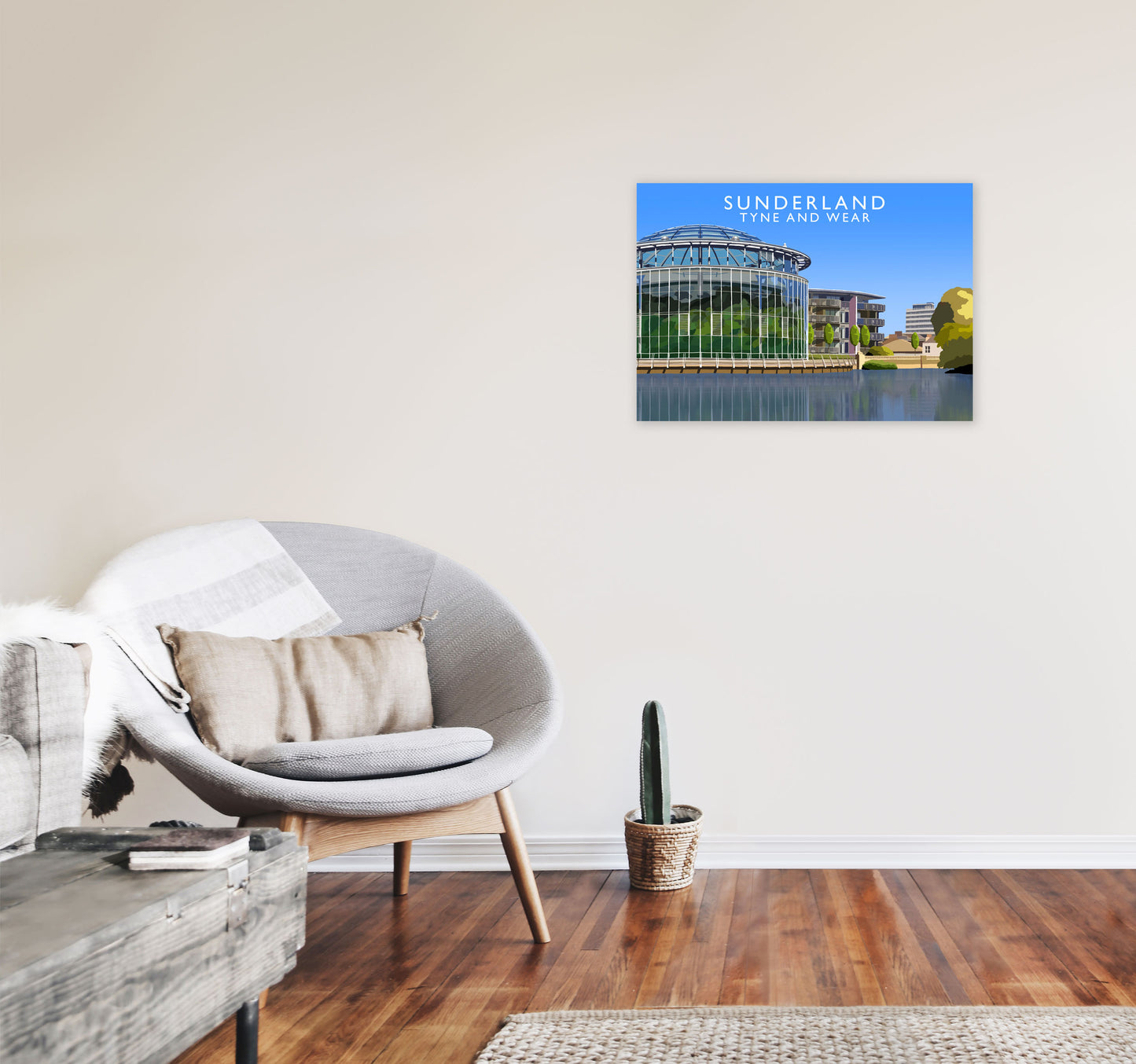 Sunderland Tyne and Wear Travel Art Print by Richard O'Neill A2 Black Frame