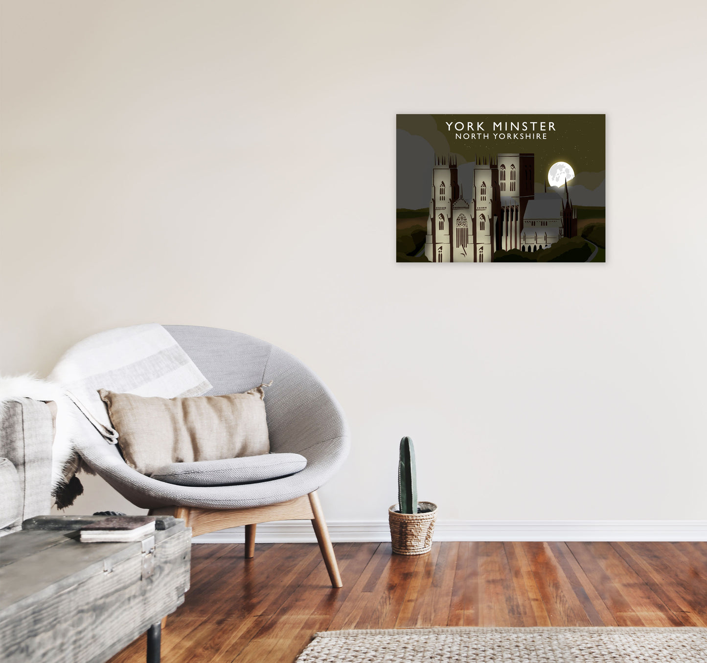 York Minster2 Night Digital Art Print by Richard O'Neill A2 Black Frame