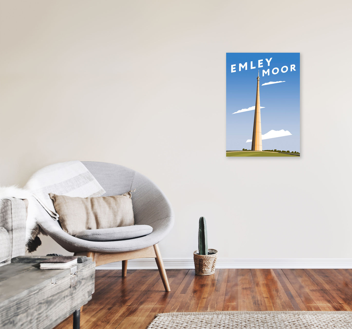 Emley Moor 3 by Richard O'Neill A2 Black Frame