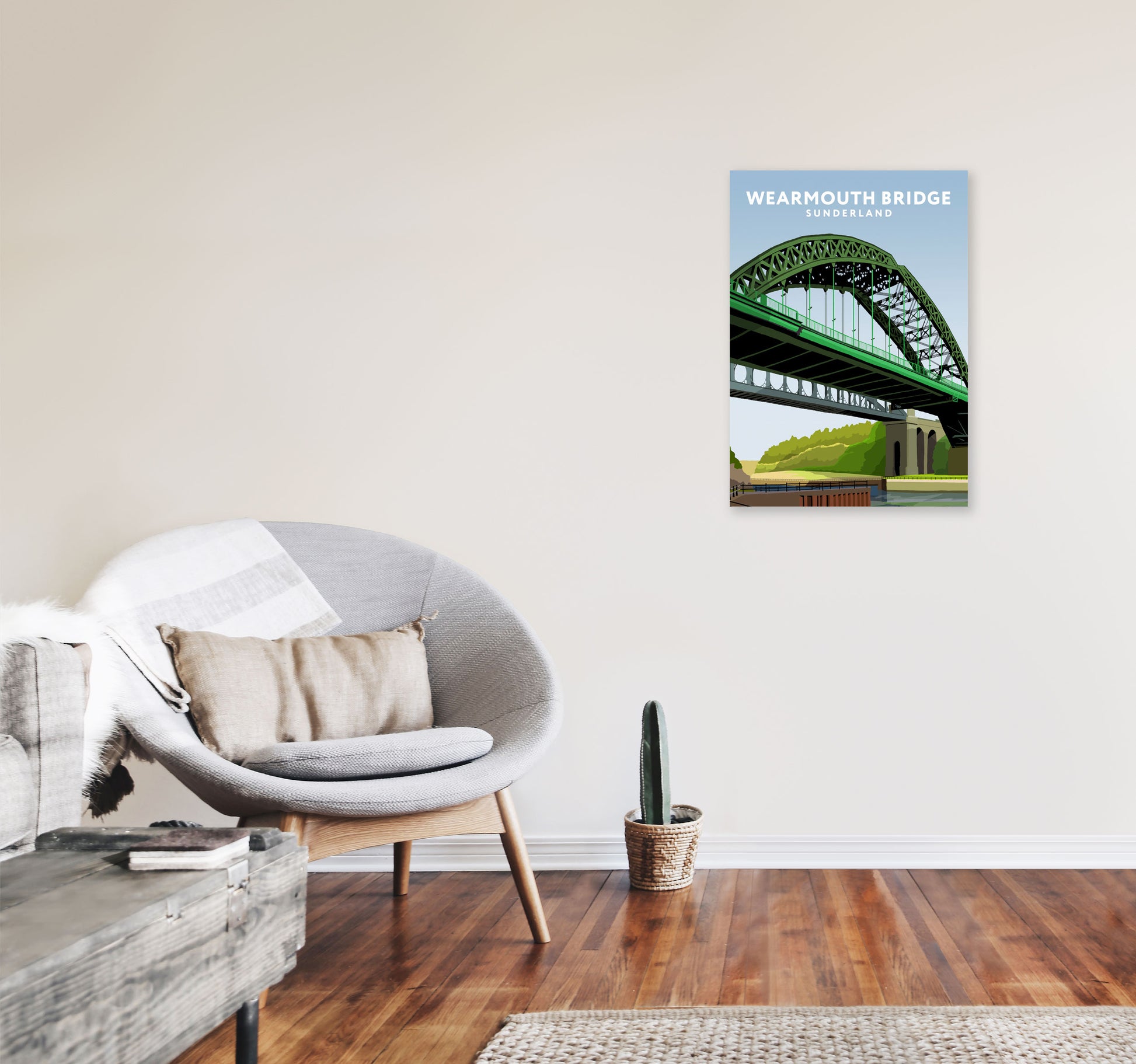 Wearmouth Bridge Portrait by Richard O'Neill A2 Black Frame