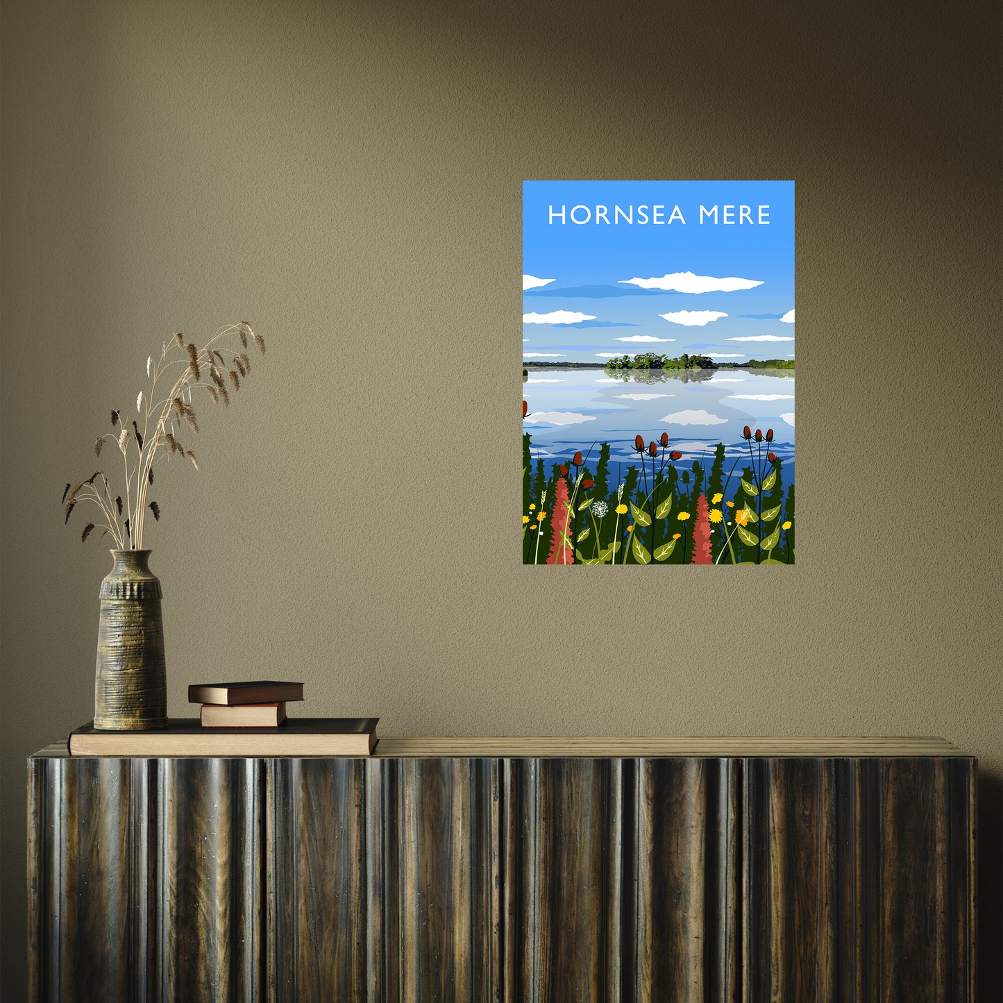 Hornsea Mere portrait by Richard O'Neill A2 Print Only