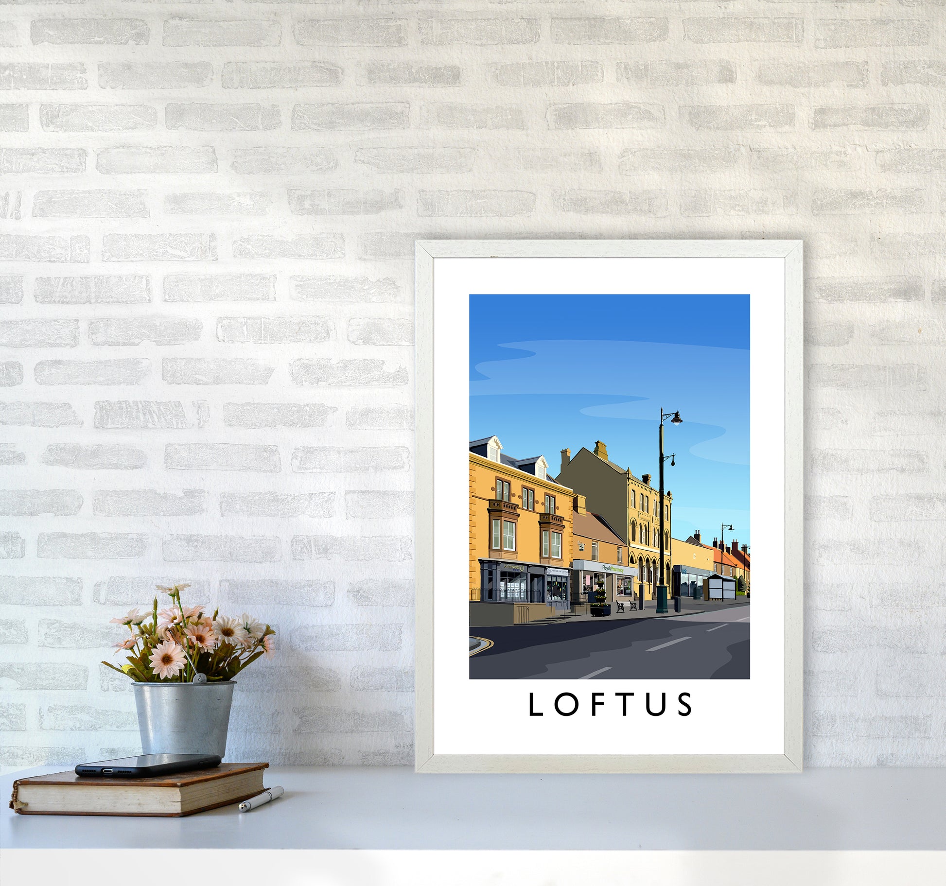 Loftus 3 Portrait Art Print by Richard O'Neill A2 Oak Frame