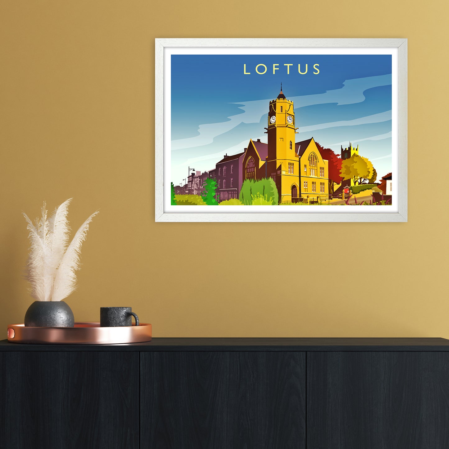 Loftus 2 Travel Art Print by Richard O'Neill A2 Oak Frame