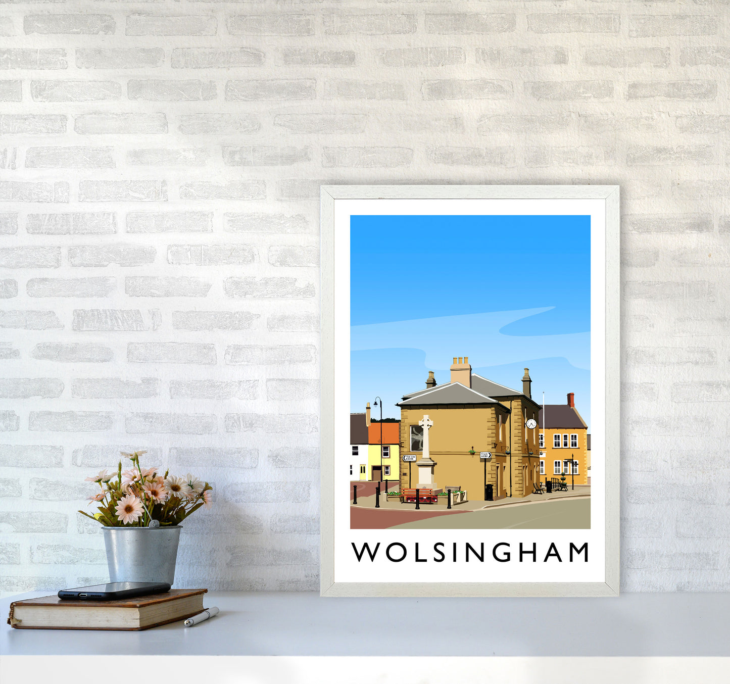 Wolsingham 2 portrait Travel Art Print by Richard O'Neill A2 Oak Frame