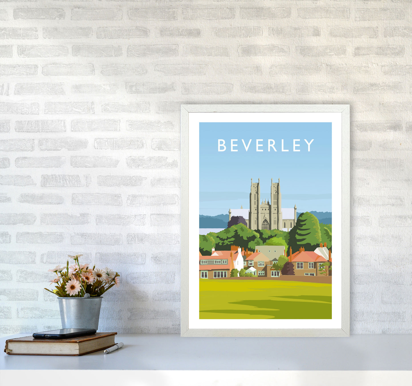 Beverley 3 portrait Travel Art Print by Richard O'Neill A2 Oak Frame