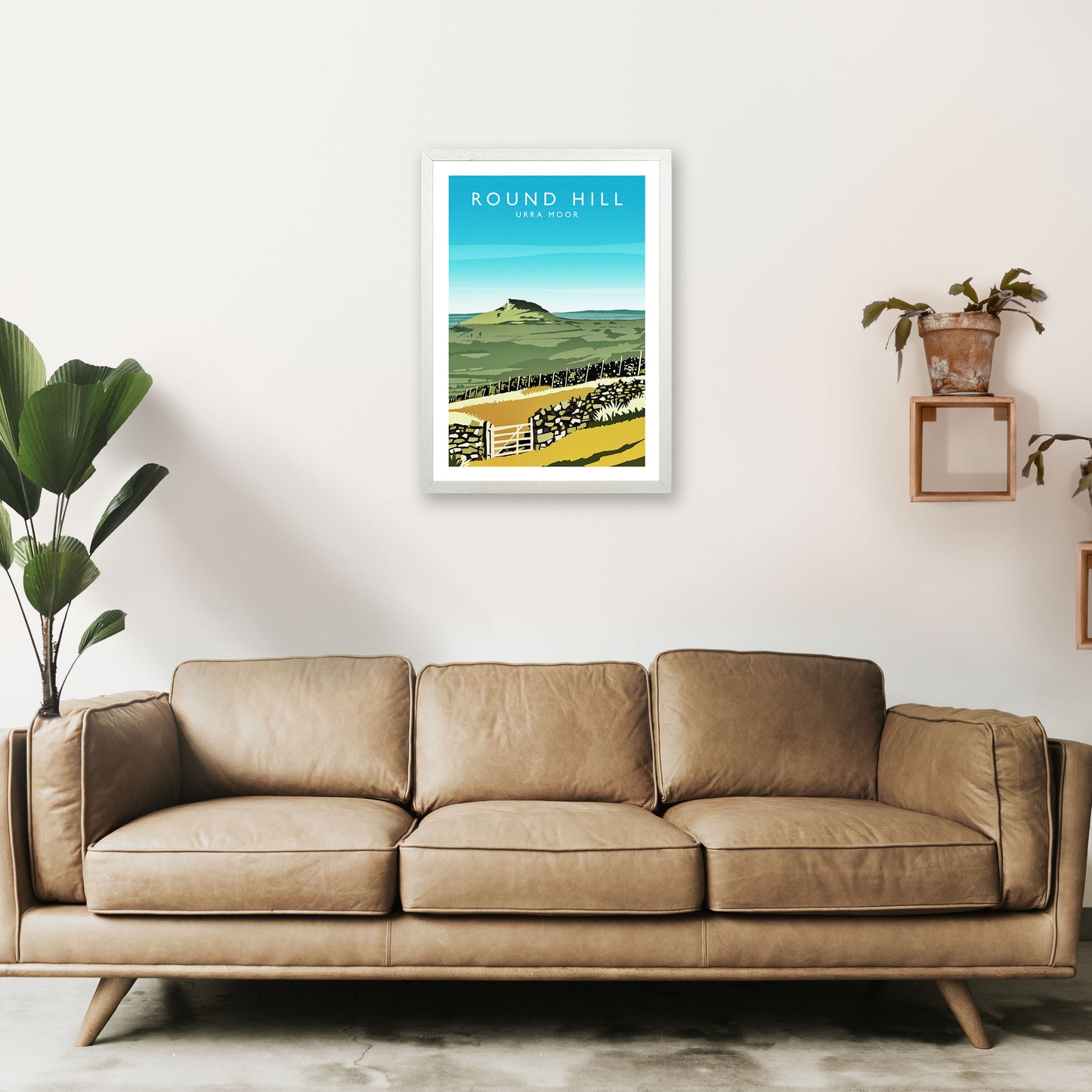 Round Hill Portrait Travel Art Print by Richard O'Neill A2 Oak Frame