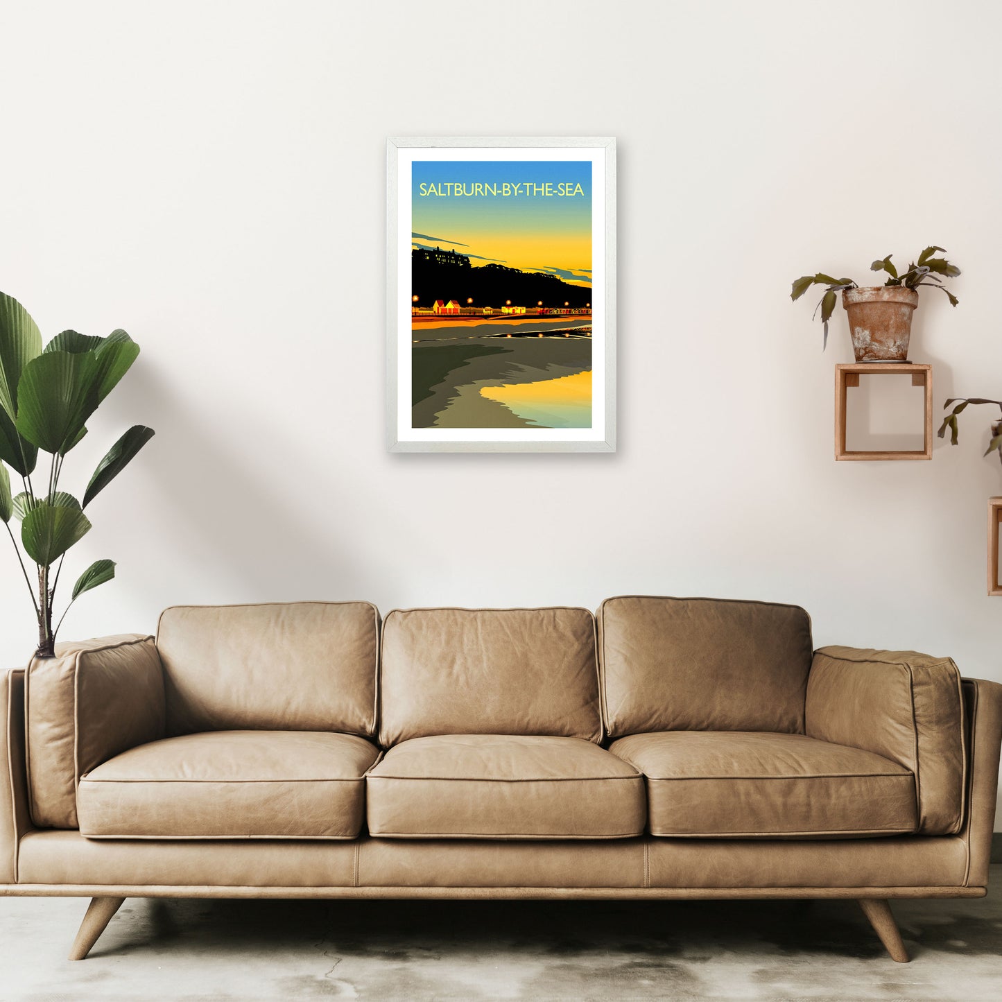 Saltburn-By-The-Sea 3 Portrait Travel Art Print by Richard O'Neill A2 Oak Frame