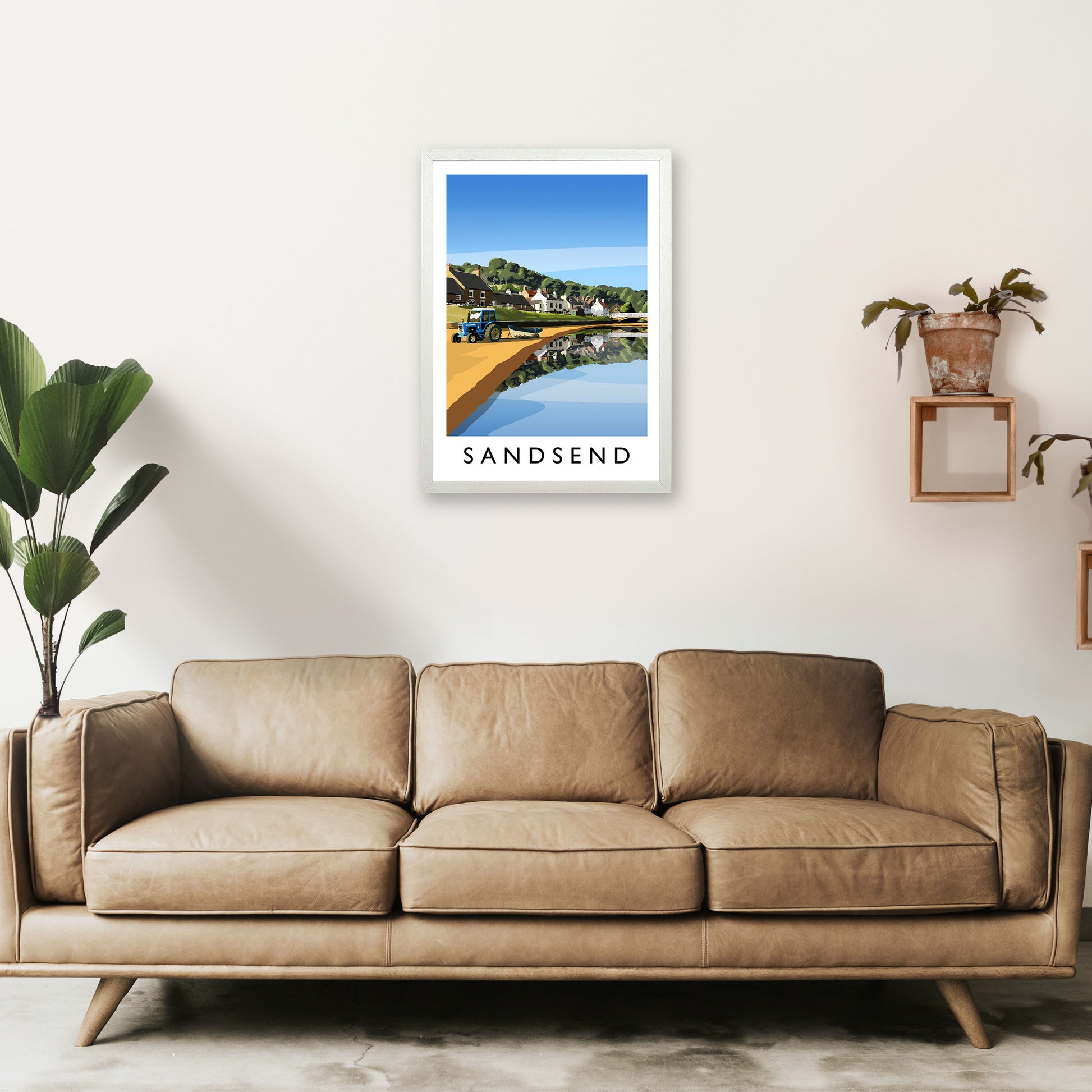 Sandsend 5 Portrait Travel Art Print by Richard O'Neill A2 Oak Frame