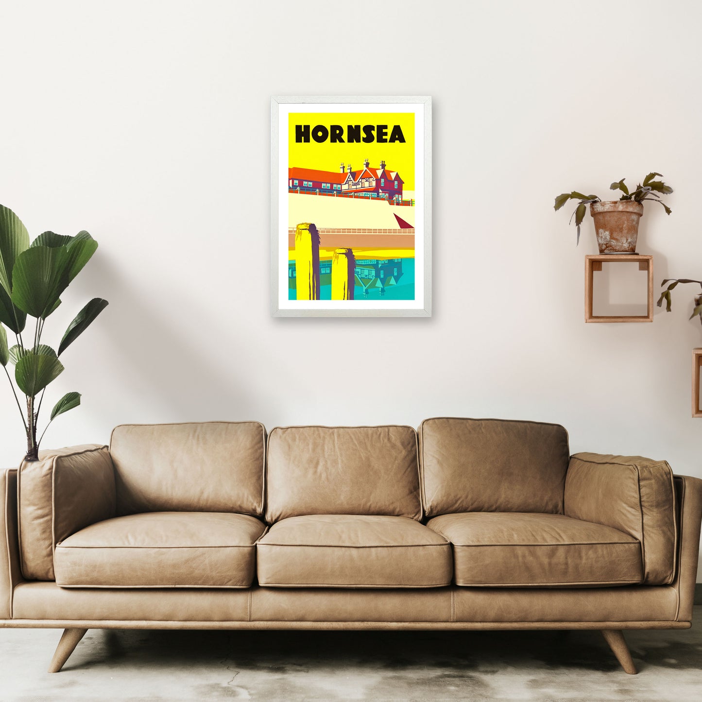 Hornsea 2 Portrait Travel Art Print by Richard O'Neill A2 Oak Frame