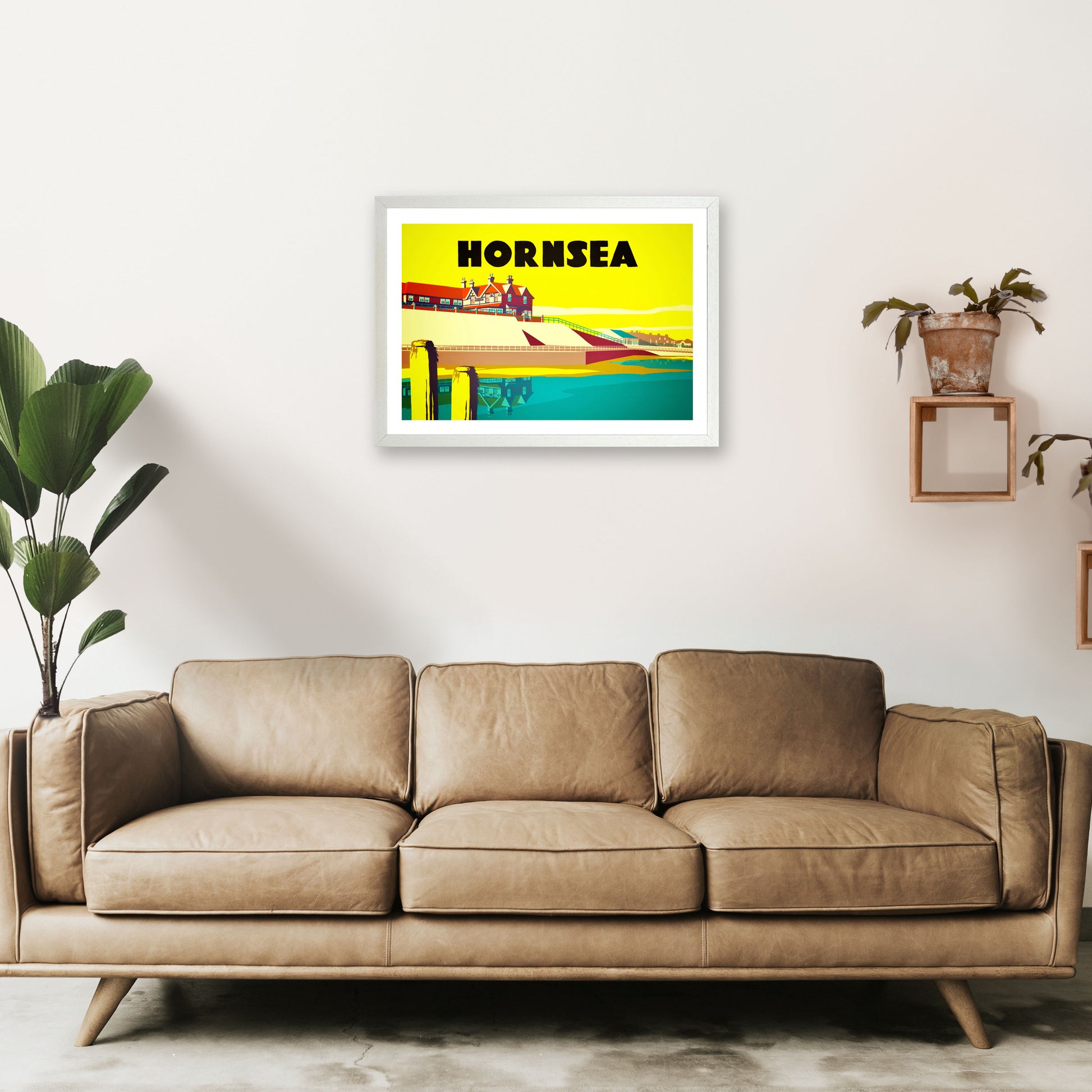 Hornsea 2 Travel Art Print by Richard O'Neill A2 Oak Frame