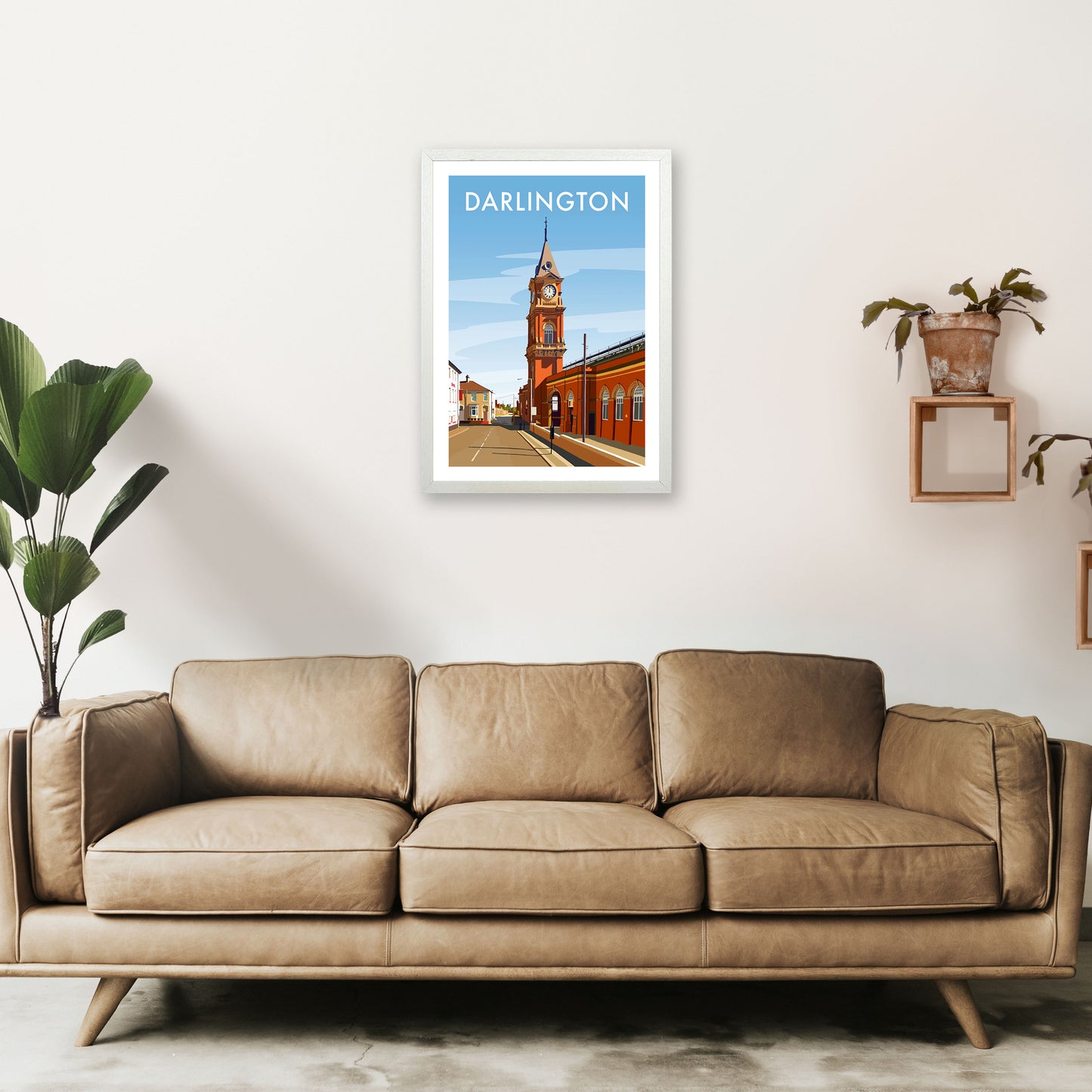 Darlington 3 Travel Art Print by Richard O'Neill A2 Oak Frame