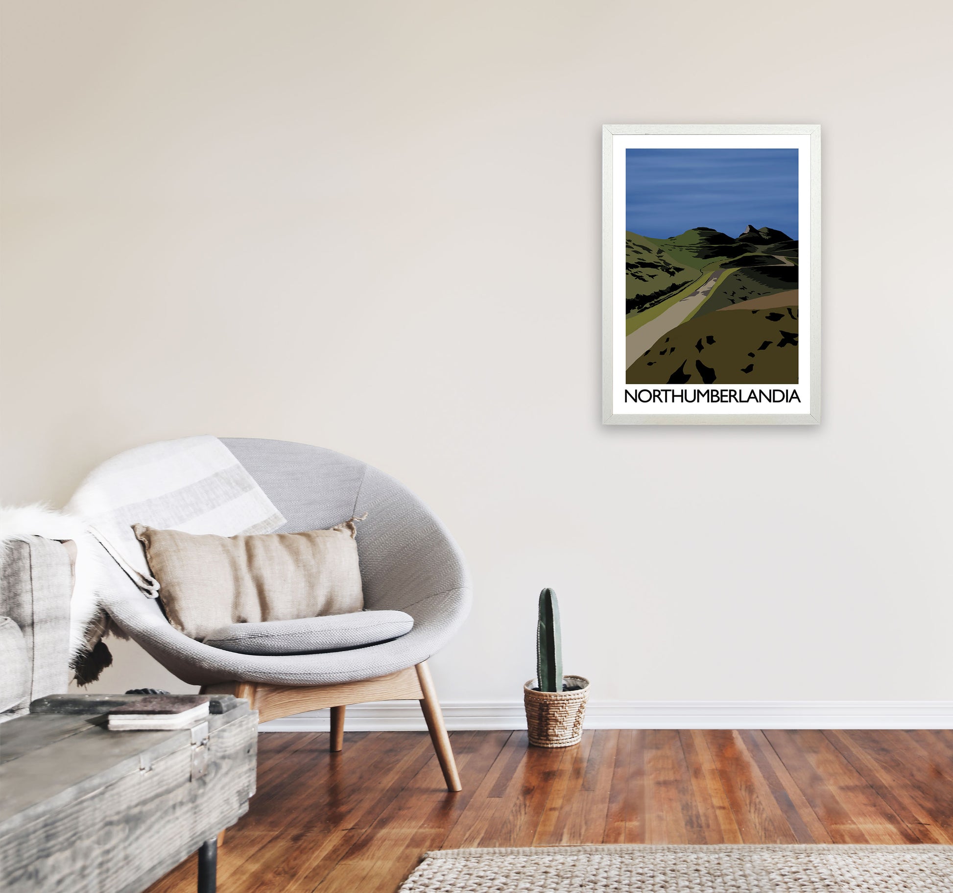 Northumberlandia Art Print by Richard O'Neill A2 Oak Frame