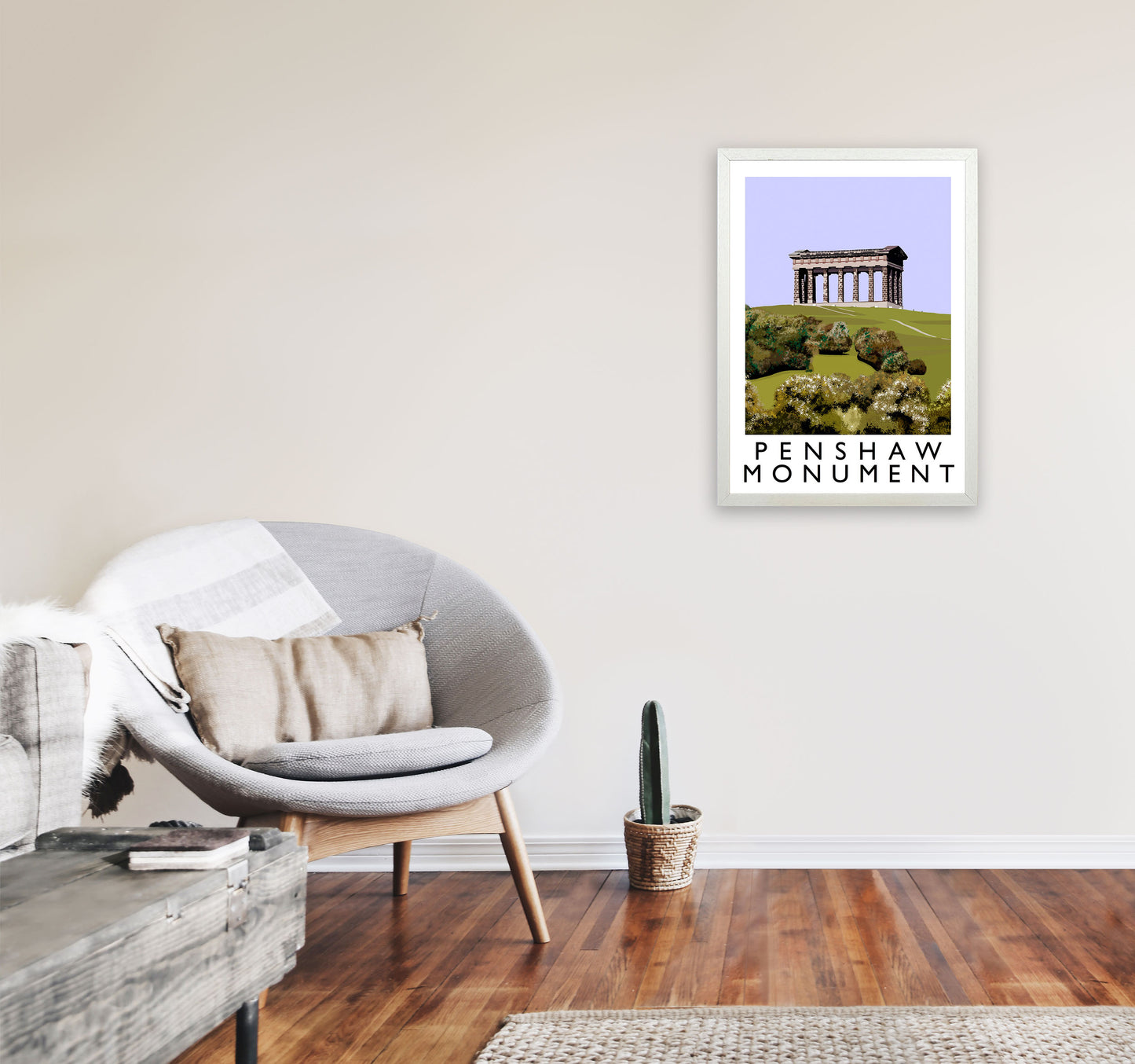 Penshaw Monument Art Print by Richard O'Neill A2 Oak Frame