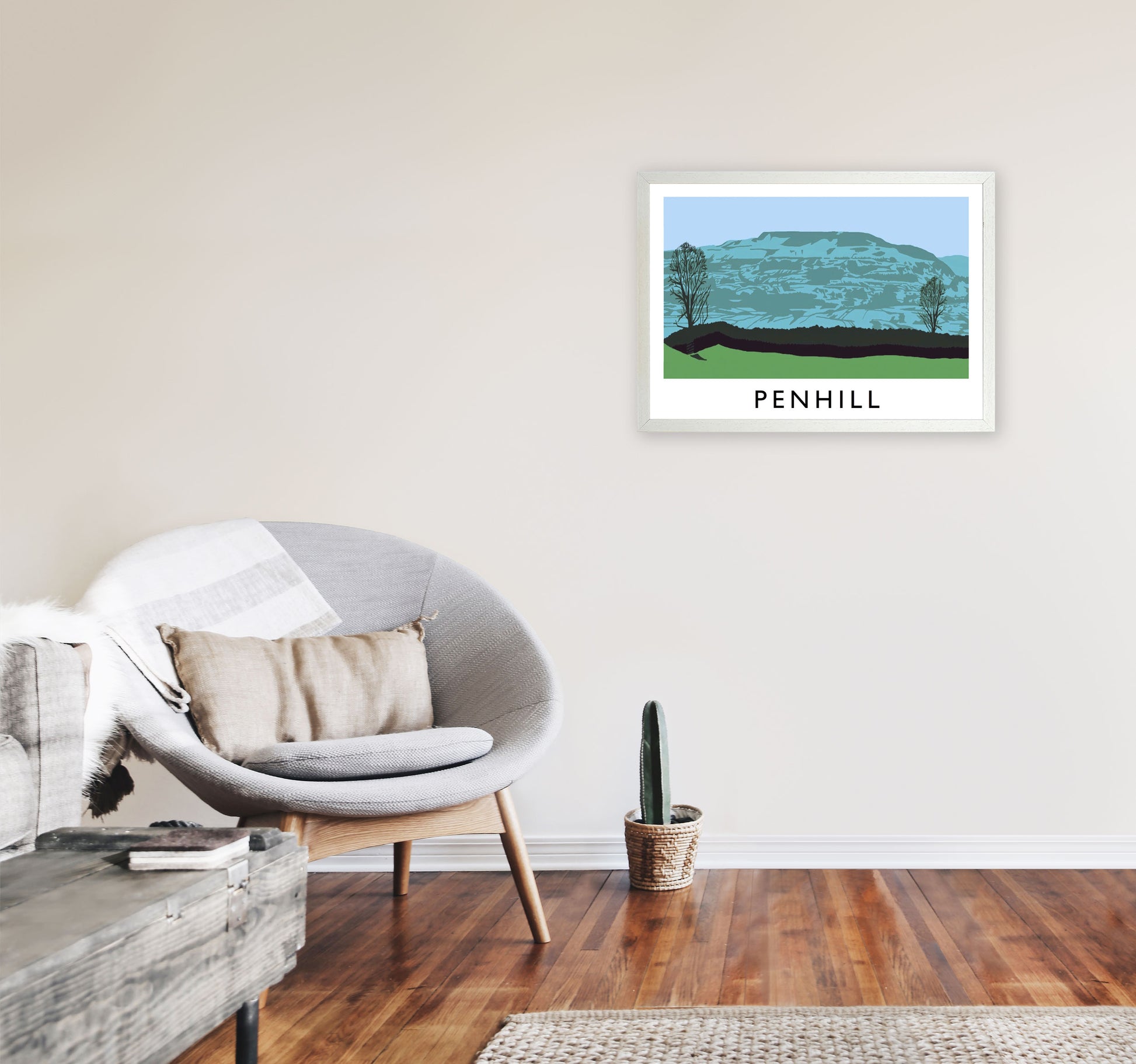 Penhill Art Print by Richard O'Neill A2 Oak Frame