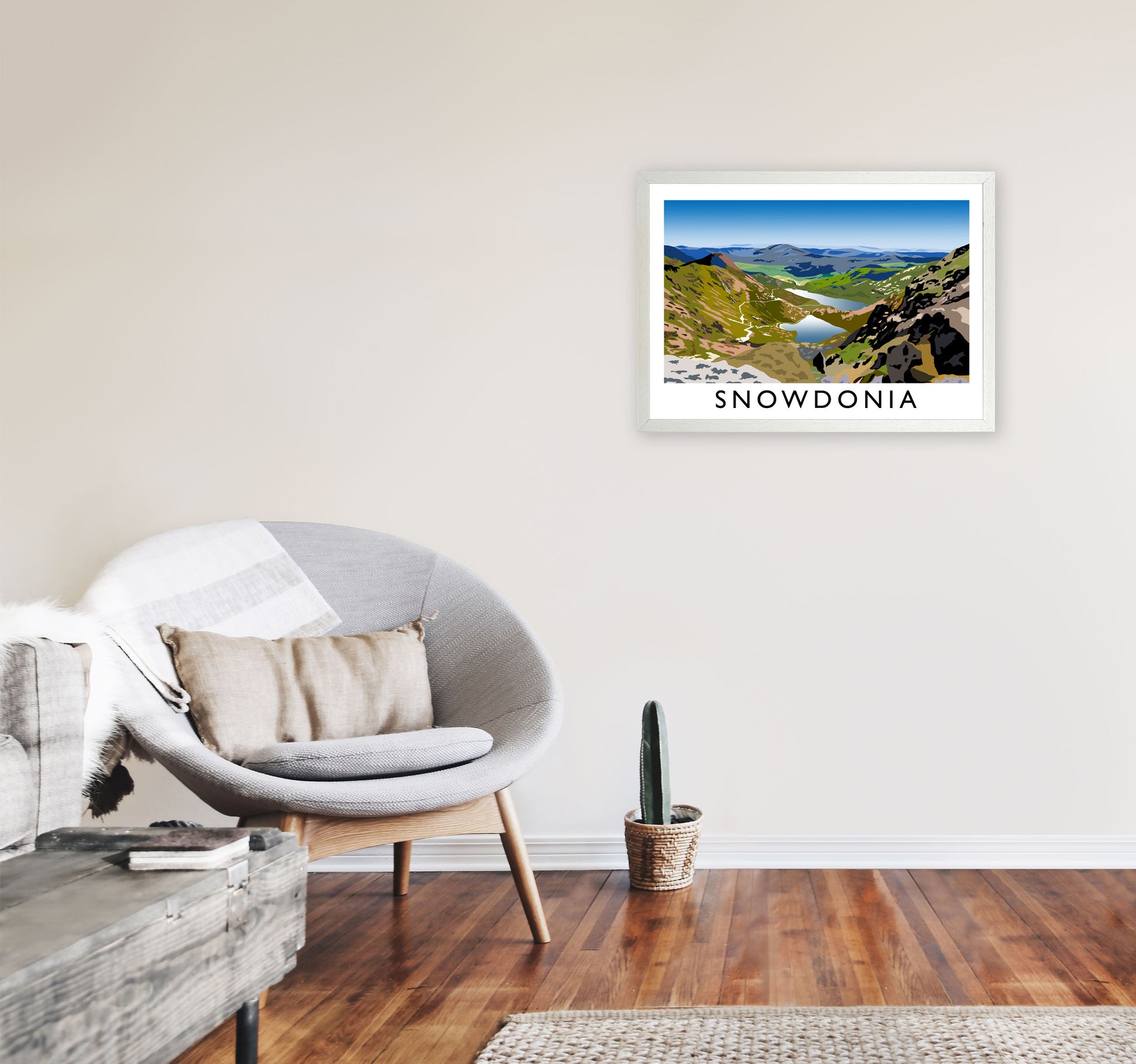 Snowdonia Framed Digital Art Print by Richard O'Neill A2 Oak Frame