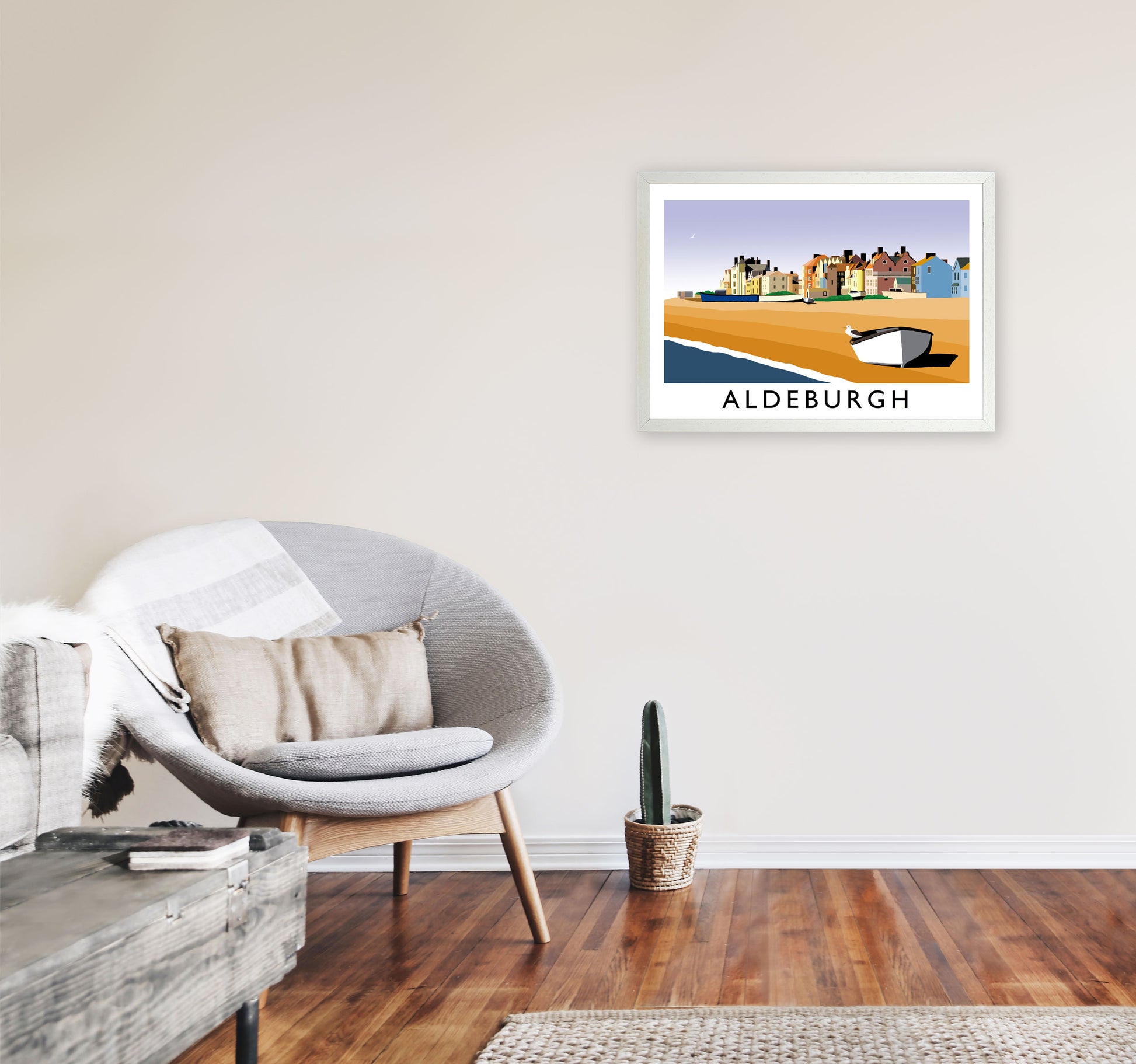 Aldeburgh Art Print by Richard O'Neill A2 Oak Frame