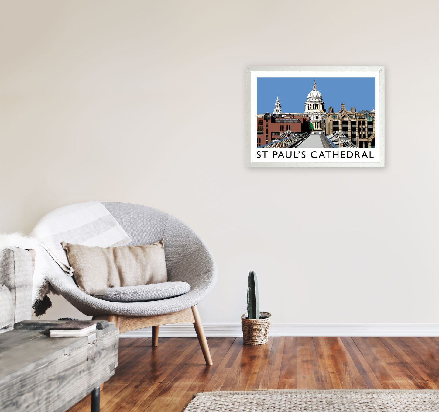 St Pauls Cathedral (Landscape) by Richard O'Neill A2 Oak Frame