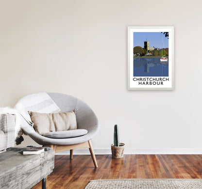 Christchurch Harbour Framed Digital Art Print by Richard O'Neill A2 Oak Frame