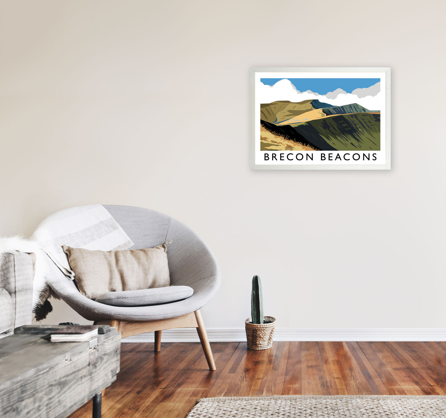 Brecon Beacons Framed Digital Art Print by Richard O'Neill A2 Oak Frame