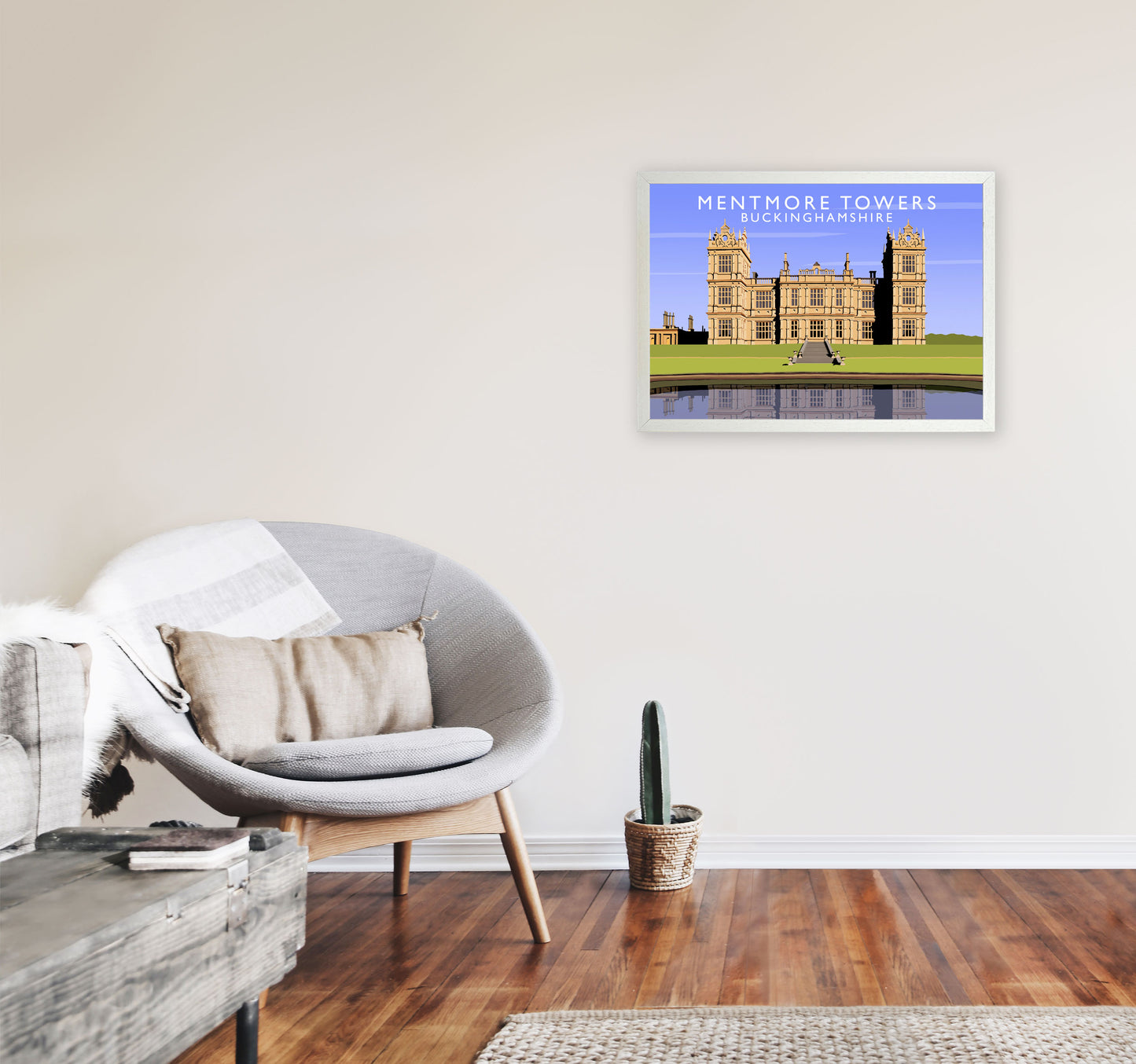 Mentmore Towers (Landscape) by Richard O'Neill A2 Oak Frame