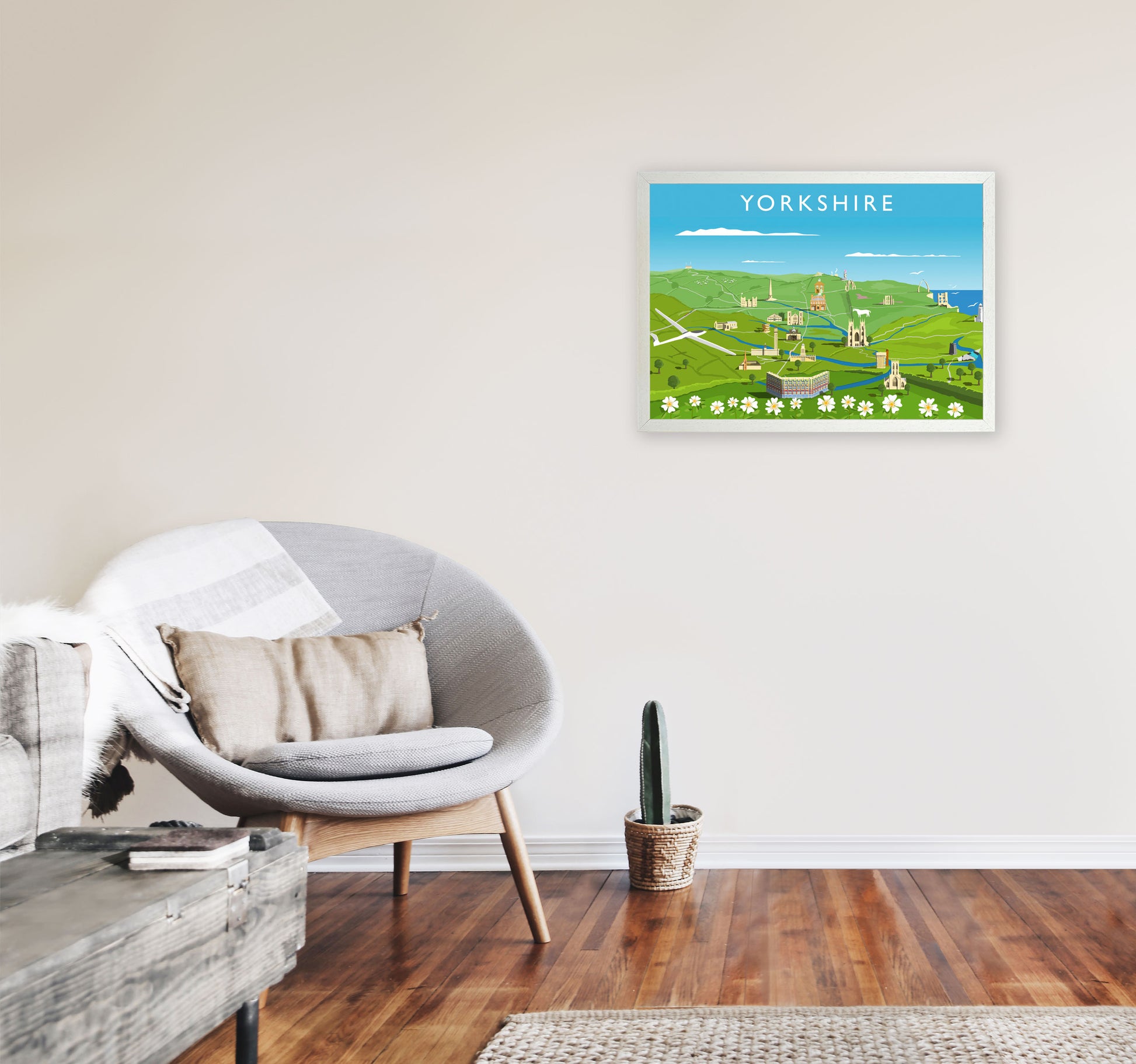 Yorkshire Framed Digital Art Print by Richard O'Neill A2 Oak Frame