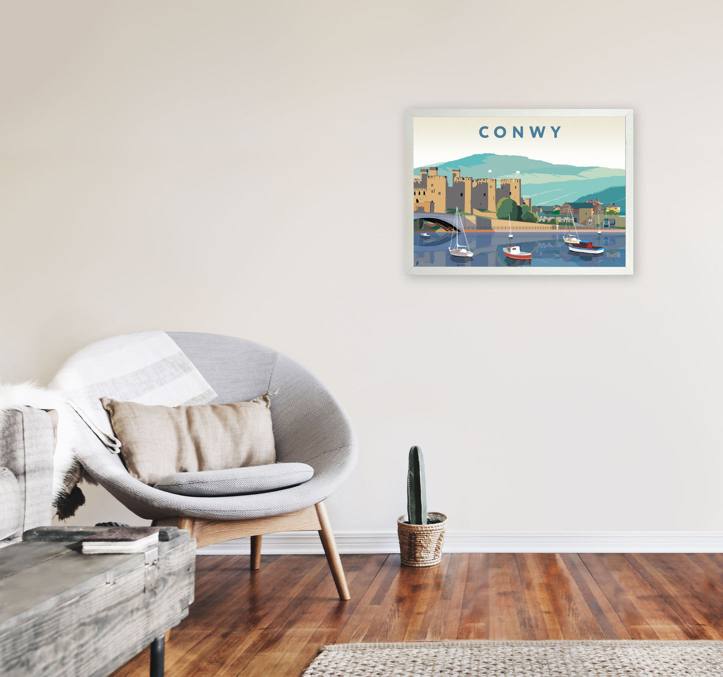 Conwy Art Print by Richard O'Neill A2 Oak Frame