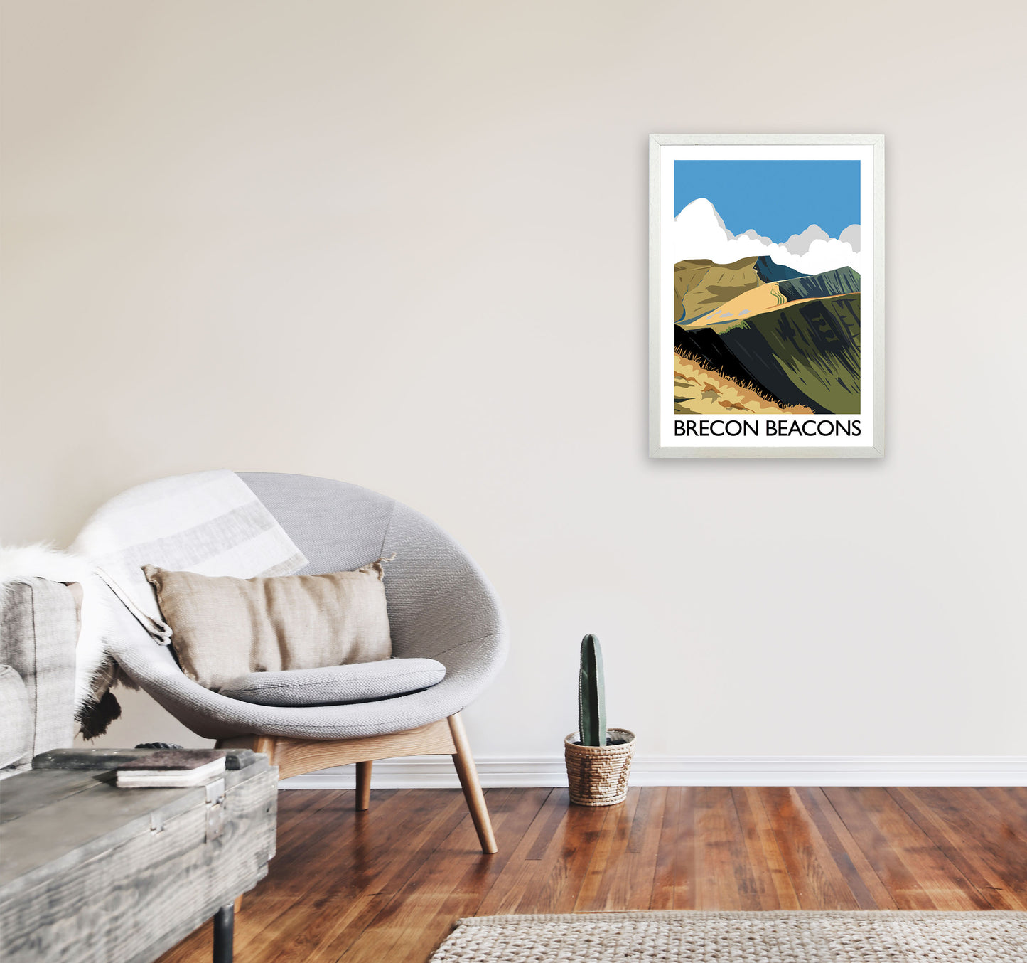 Brecon Beacons Art Print by Richard O'Neill A2 Oak Frame