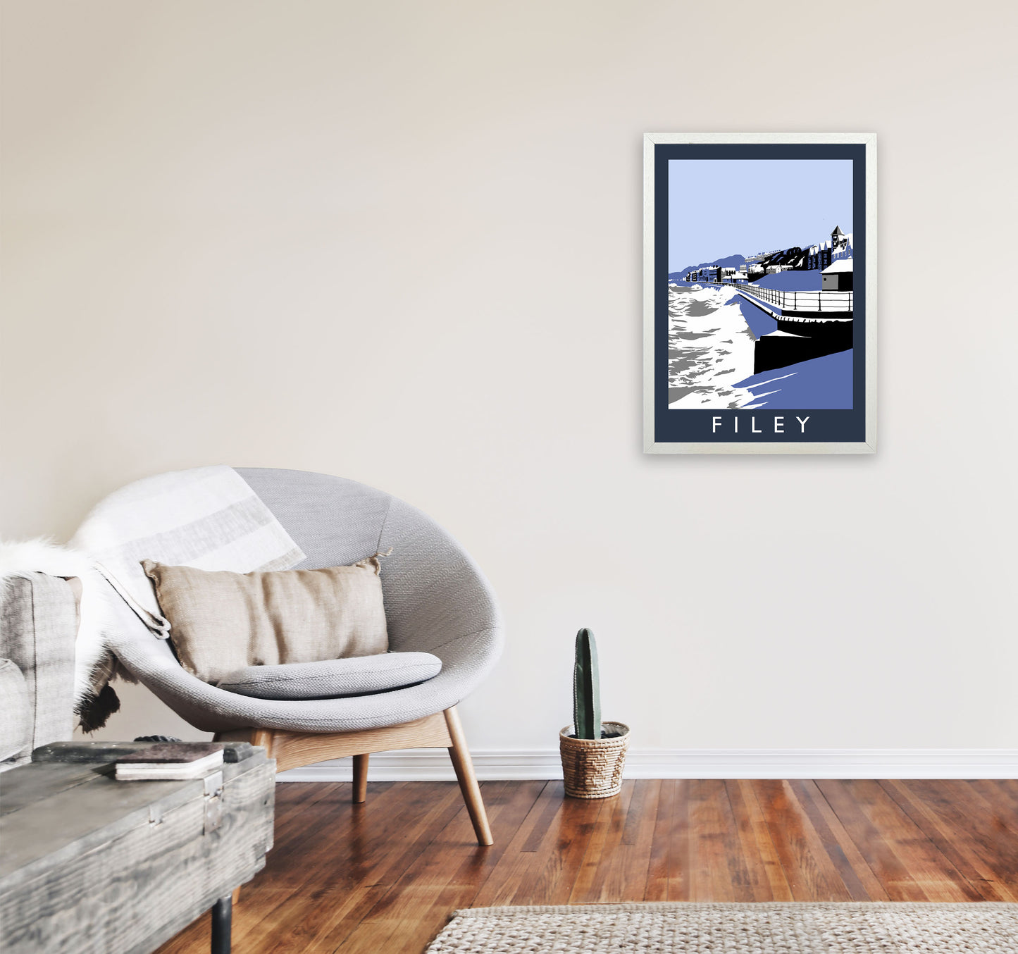 Filey Art Print by Richard O'Neill A2 Oak Frame