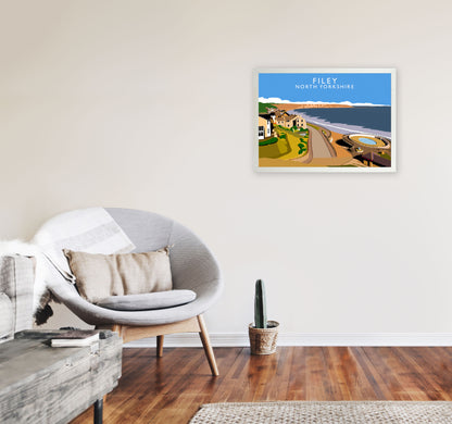 Filey North Yorkshire Art Print by Richard O'Neill A2 Oak Frame