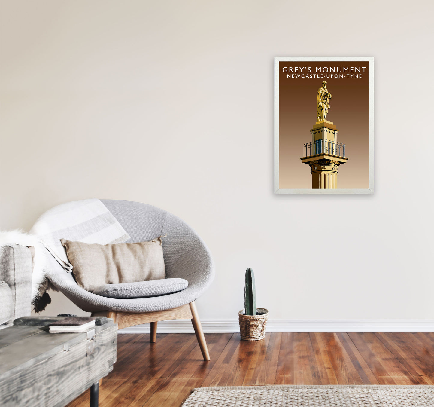 Grey's Monument by Richard O'Neill A2 Oak Frame